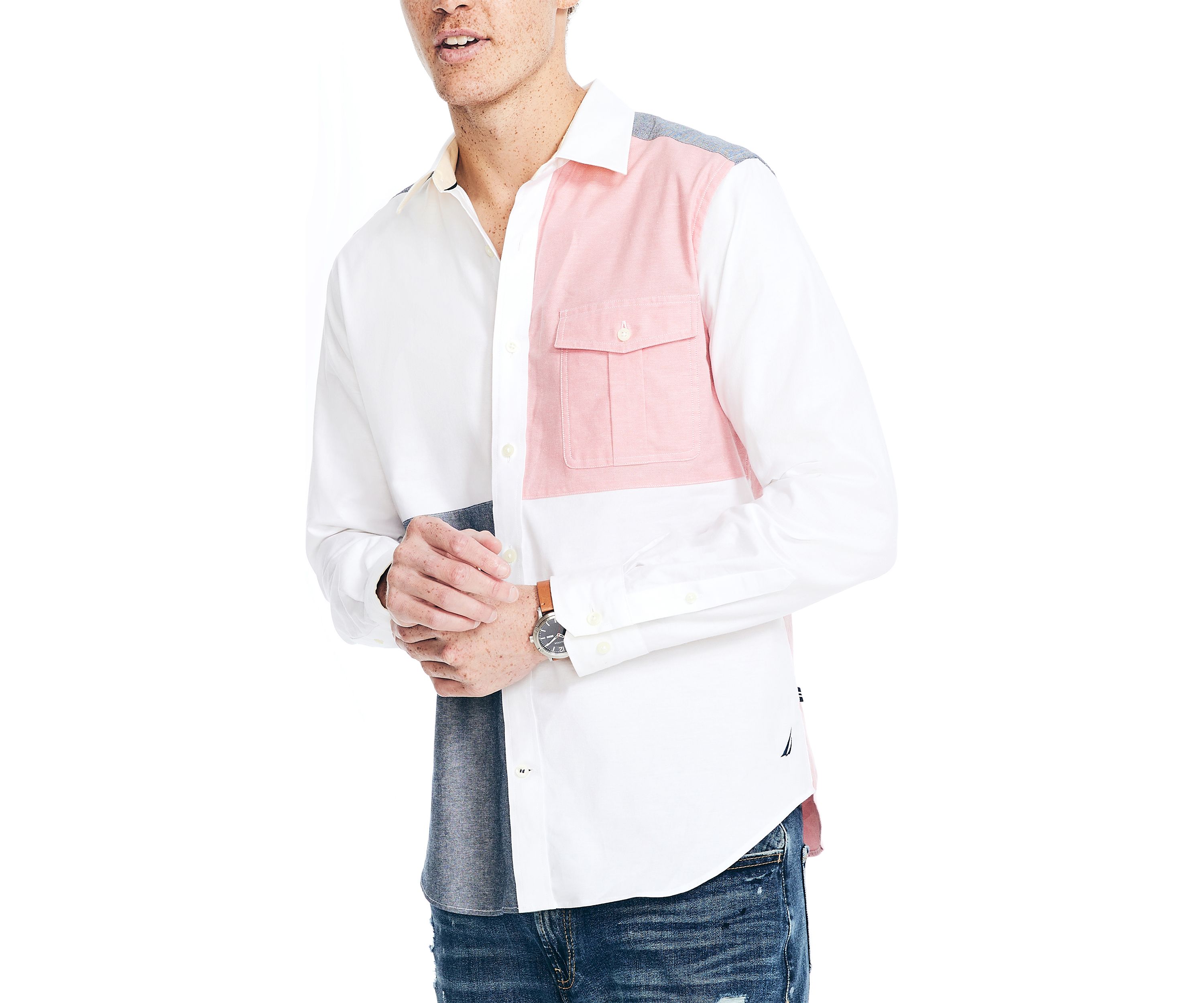 Color Block Oxford Shirt
