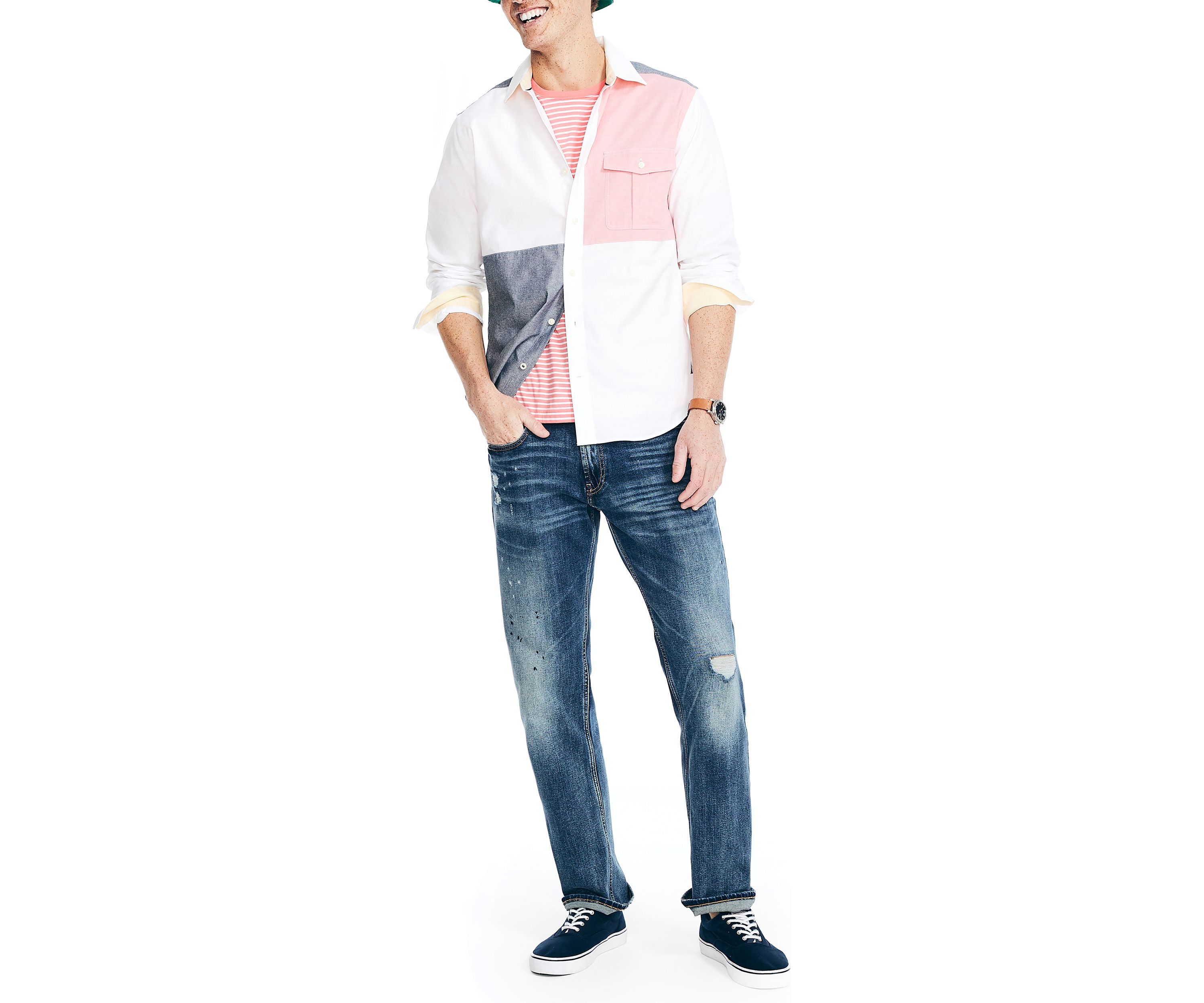 Color Block Oxford Shirt