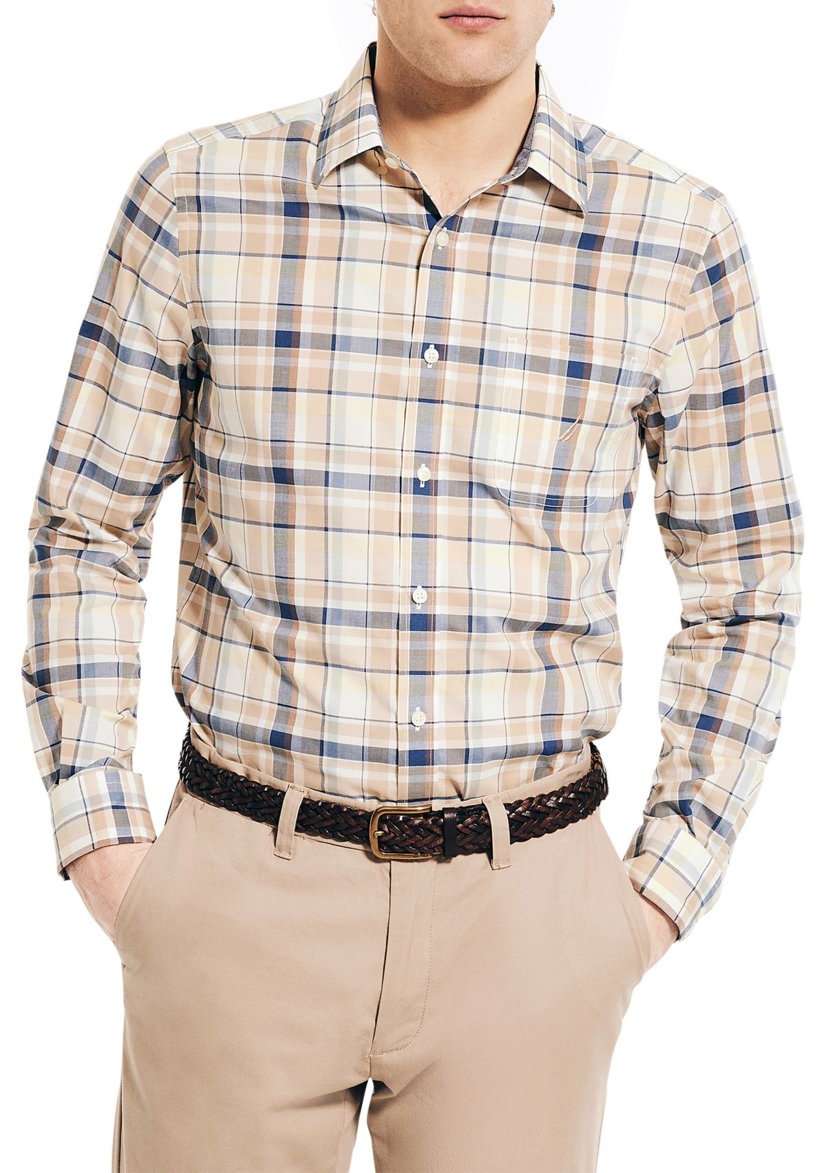 Sustainable Long Sleeve Tencel Plaid Woven Shirt