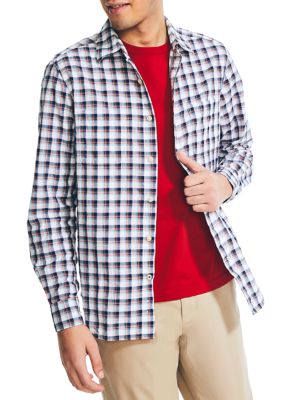 Nautica Men's Long Sleeve Madras Plaid Shirt