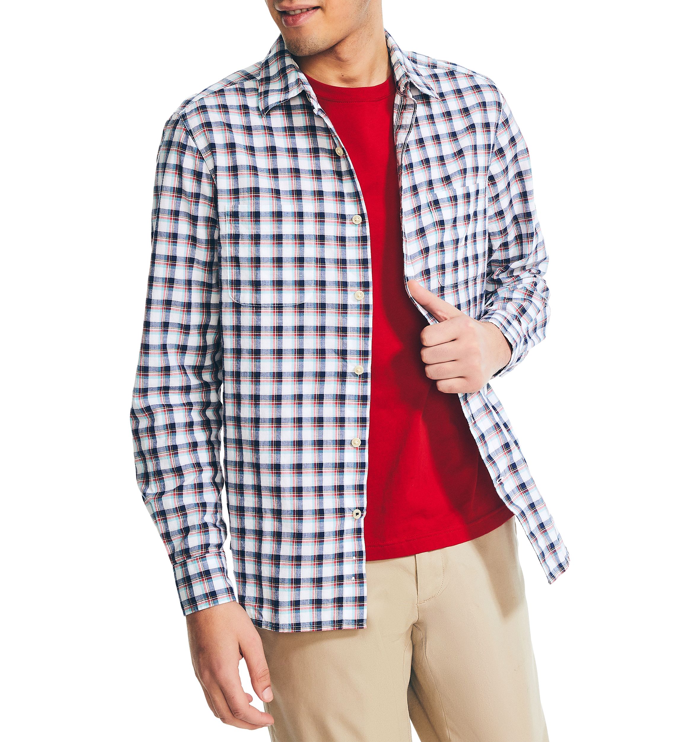 Long Sleeve Madras Plaid Shirt