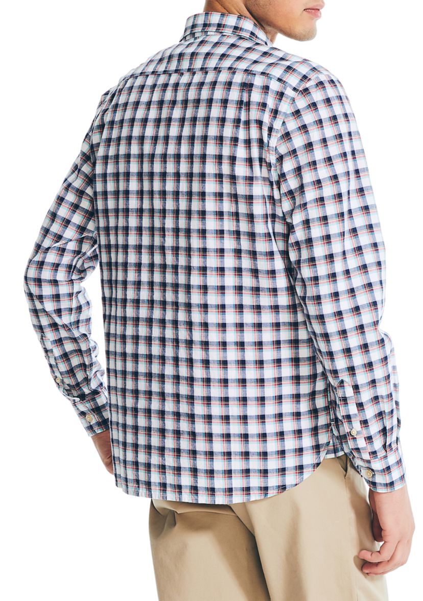 Long Sleeve Madras Plaid Shirt