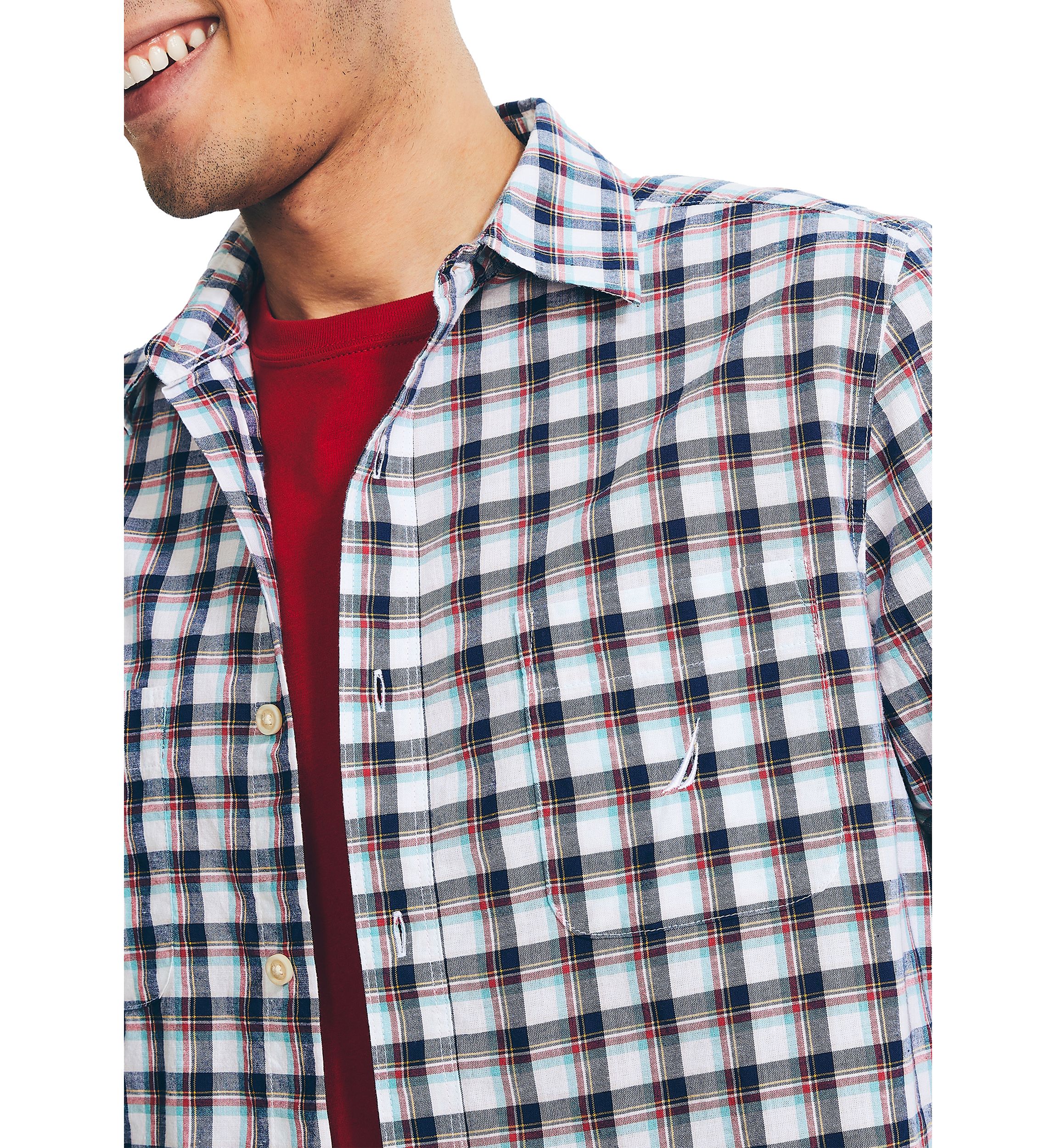 Long Sleeve Madras Plaid Shirt