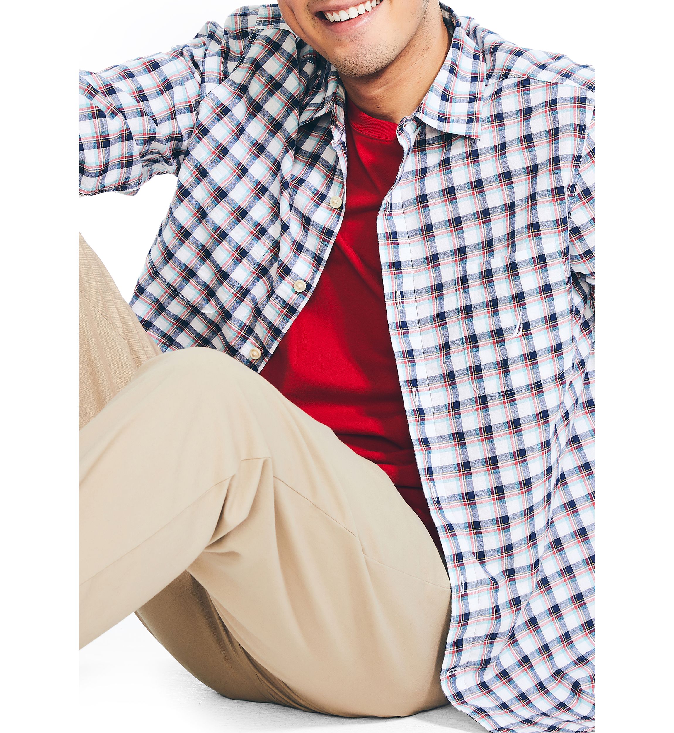 Long Sleeve Madras Plaid Shirt