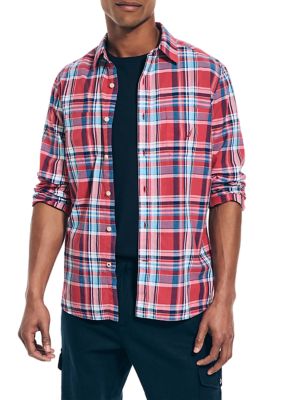 Nautica Men's Long Sleeve Madras Plaid Shirt