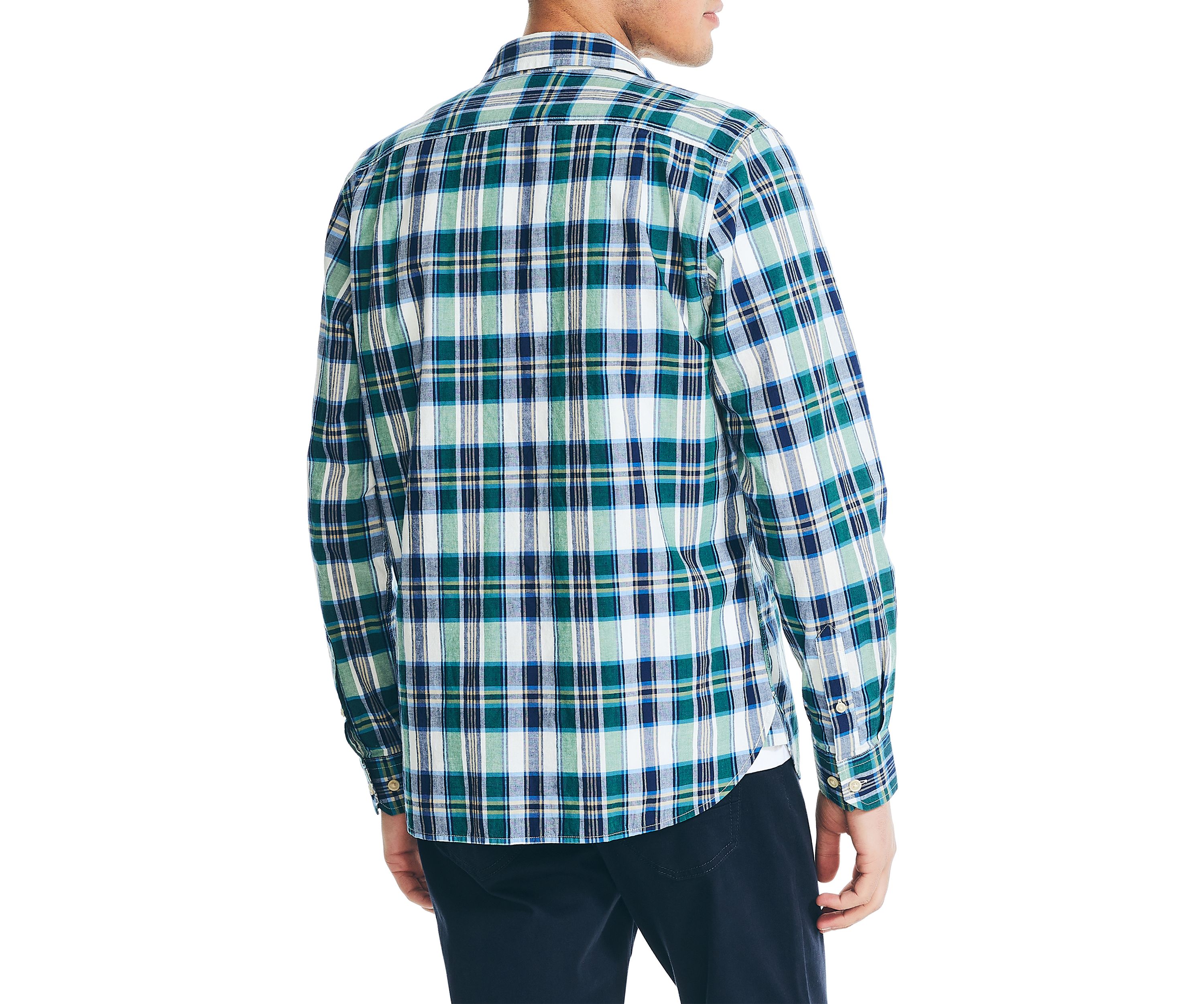  Long Sleeve Madras Plaid Shirt 