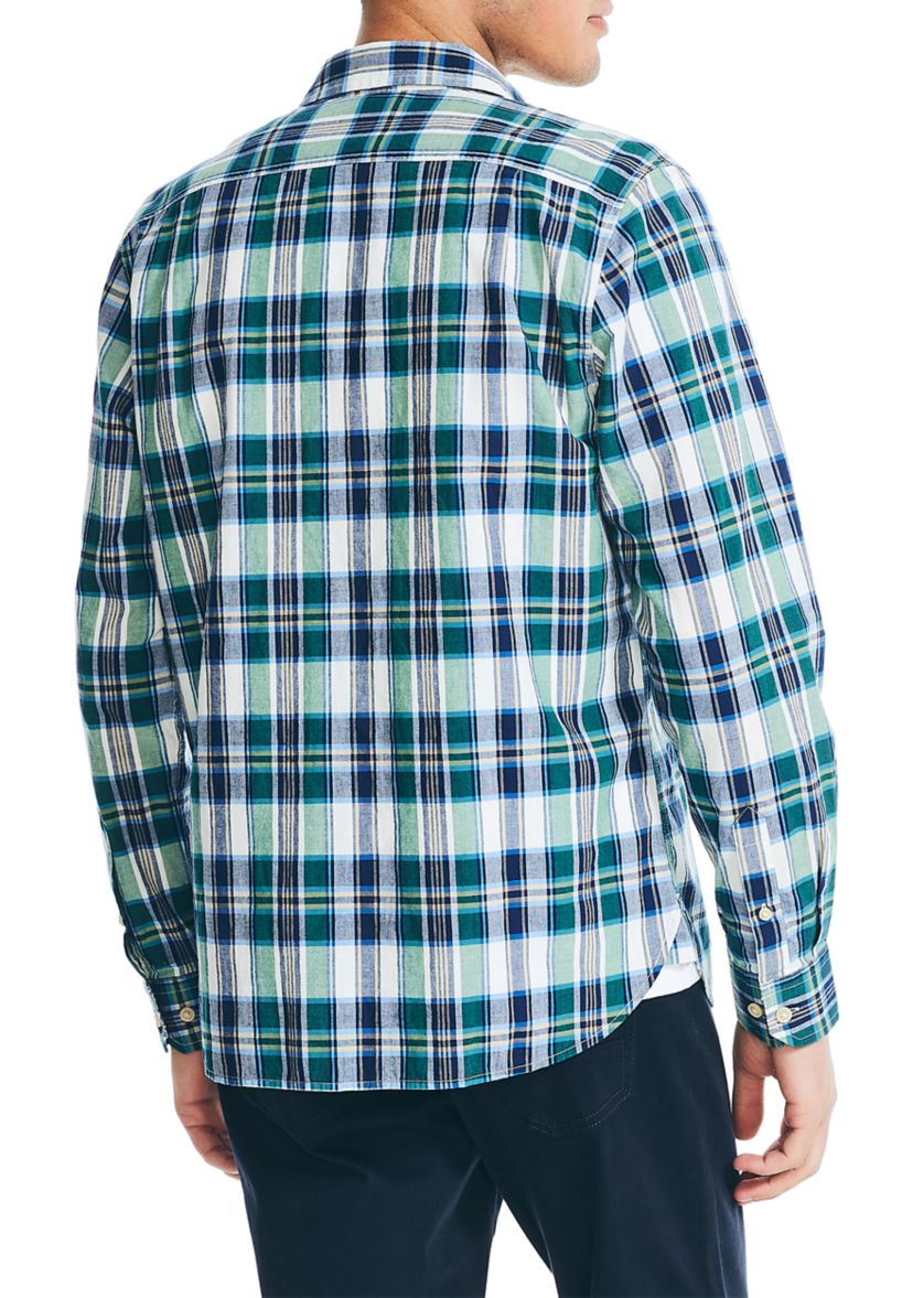  Long Sleeve Madras Plaid Shirt 