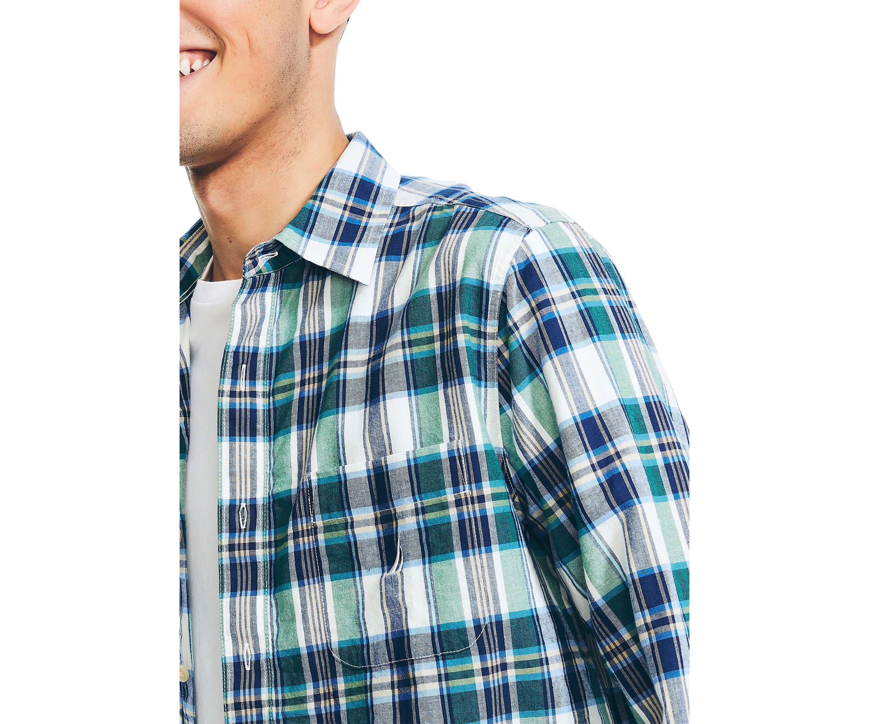  Long Sleeve Madras Plaid Shirt 