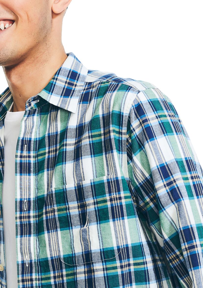  Long Sleeve Madras Plaid Shirt 