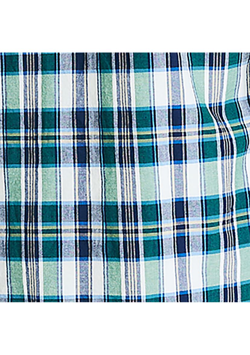  Long Sleeve Madras Plaid Shirt 