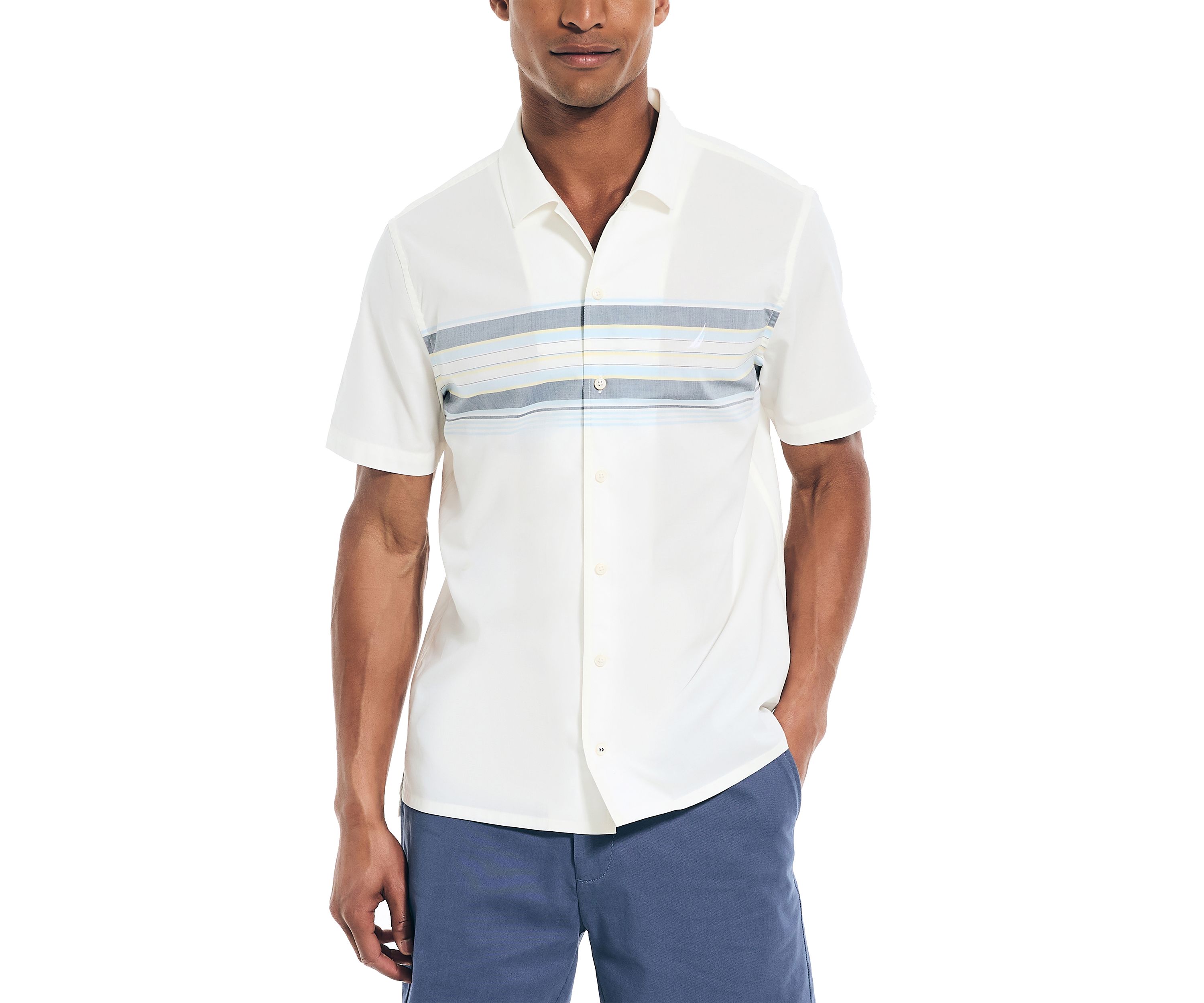 Sustainably Crafted Chest Stripe Short Sleeve Shirt