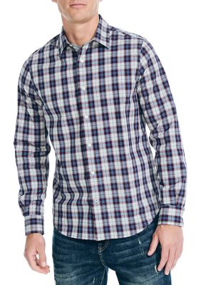 Nautica Men's Navtech Trim Fit Plaid Shirt, 2XL