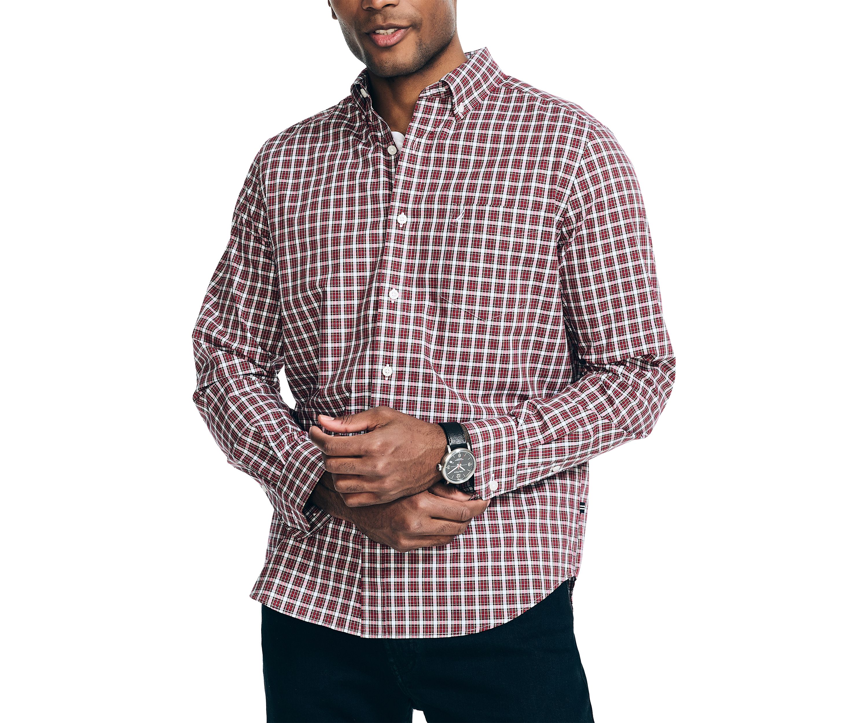 Wrinkle Resistant Plaid Wear to Work Shirt