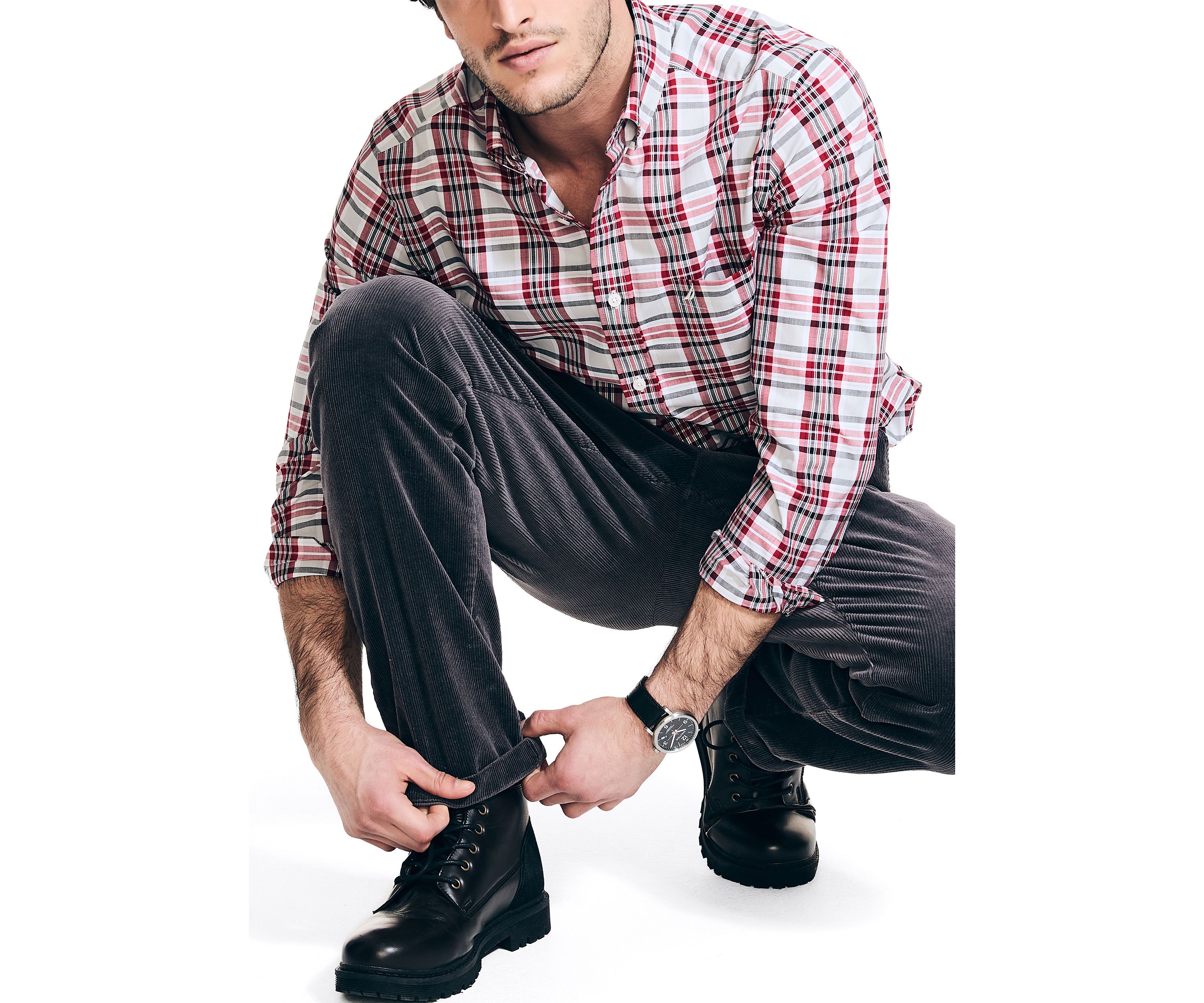 Wrinkle Resistant Plaid Wear to Work Shirt