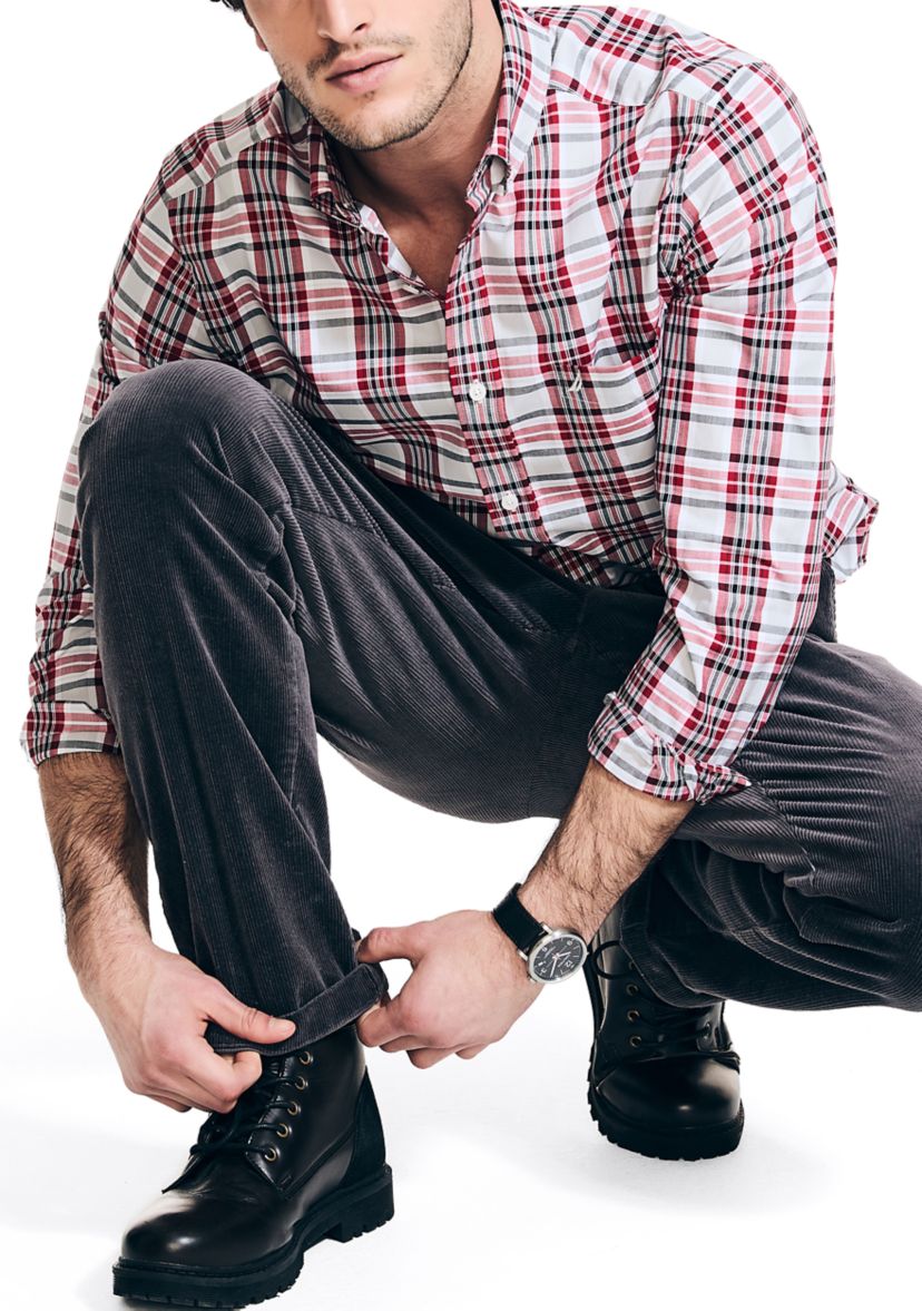 Wrinkle Resistant Plaid Wear to Work Shirt