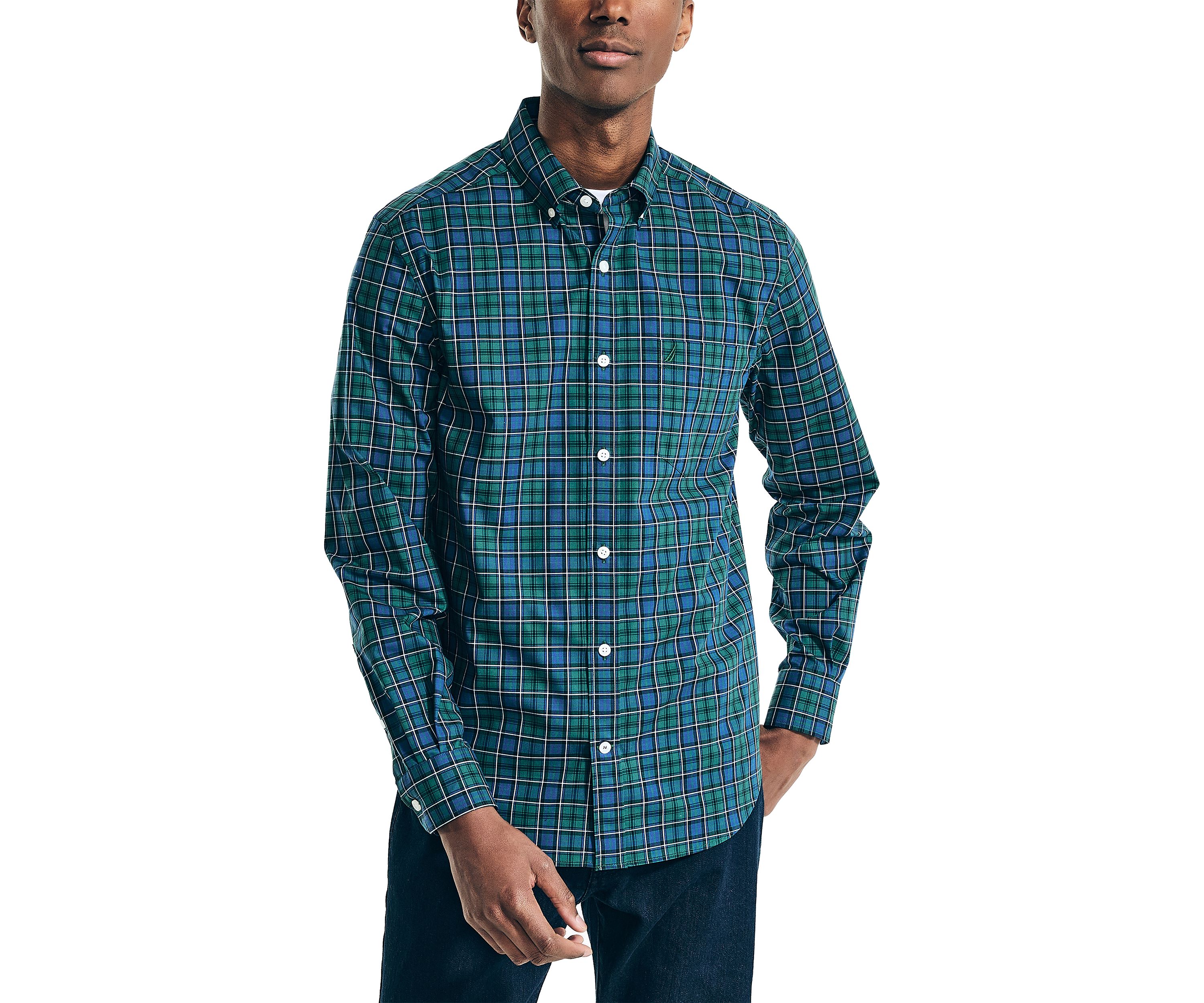 Wrinkle Resistant Plaid Wear to Work Shirt