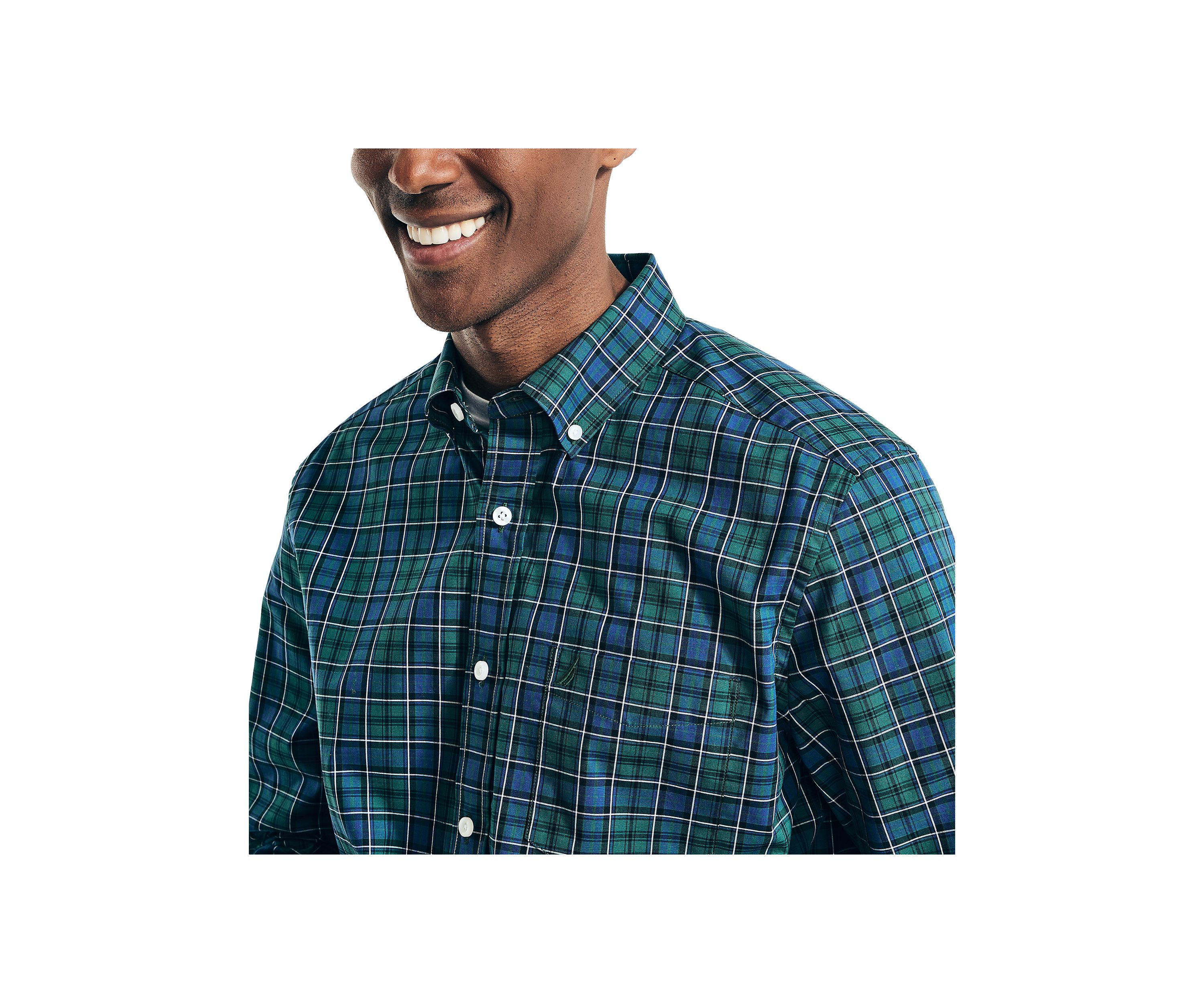 Wrinkle Resistant Plaid Wear to Work Shirt