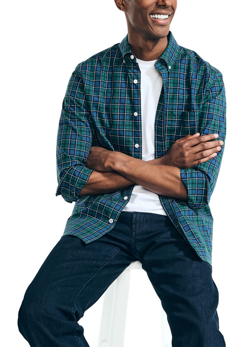 Wrinkle Resistant Plaid Wear to Work Shirt