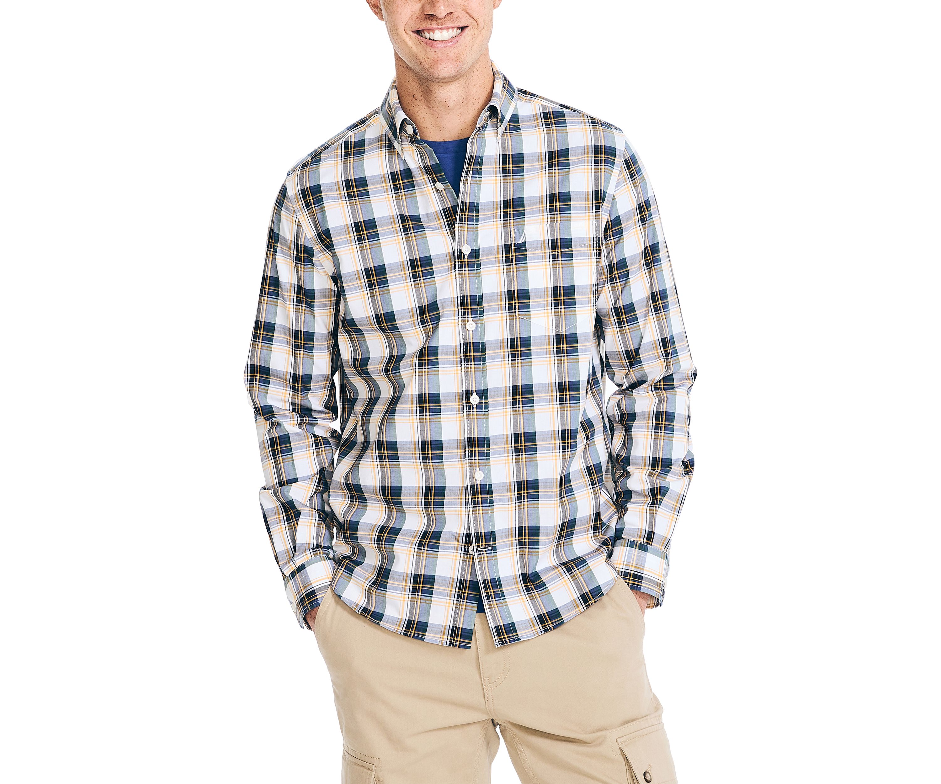 Wrinkle Resistant Plaid Wear to Work Shirt