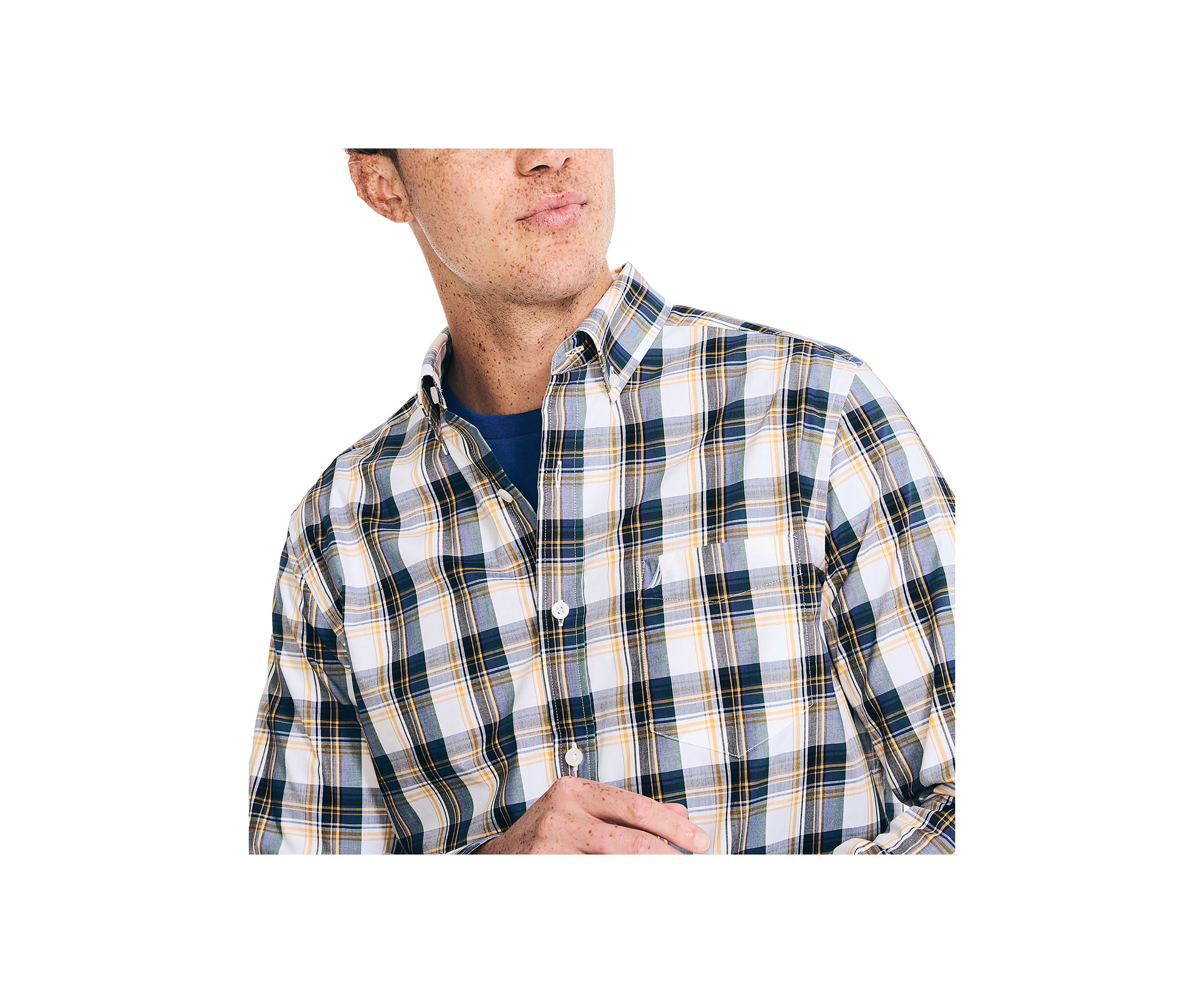 Wrinkle Resistant Plaid Wear to Work Shirt