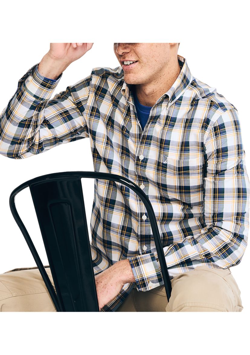 Wrinkle Resistant Plaid Wear to Work Shirt