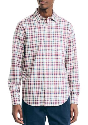 Nautica Men's Sustainably Crafted Plaid Shirt, Medium
