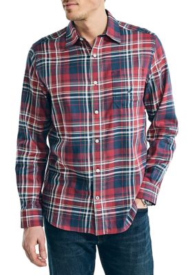 Nautica Men's Sustainably Crafted Plaid Shirt, Small