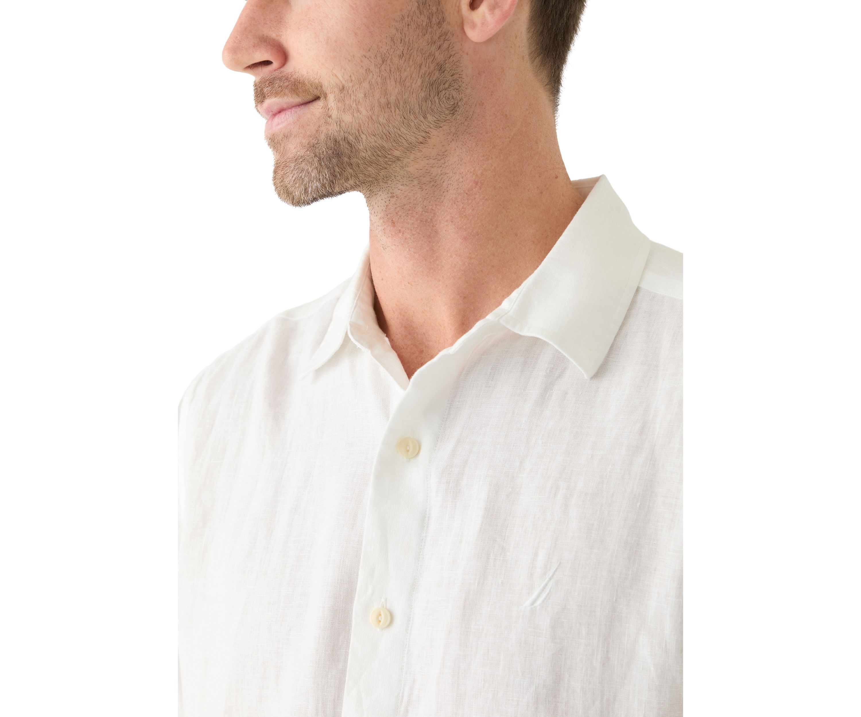 Short Sleeve Solid Linen Button Up Shirt 