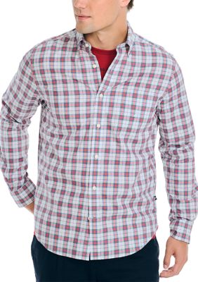 Nautica Men's Heathered Plaid Shirt, Medium