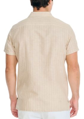 Sustainably Crafted Striped Linen Short Sleeve Shirt