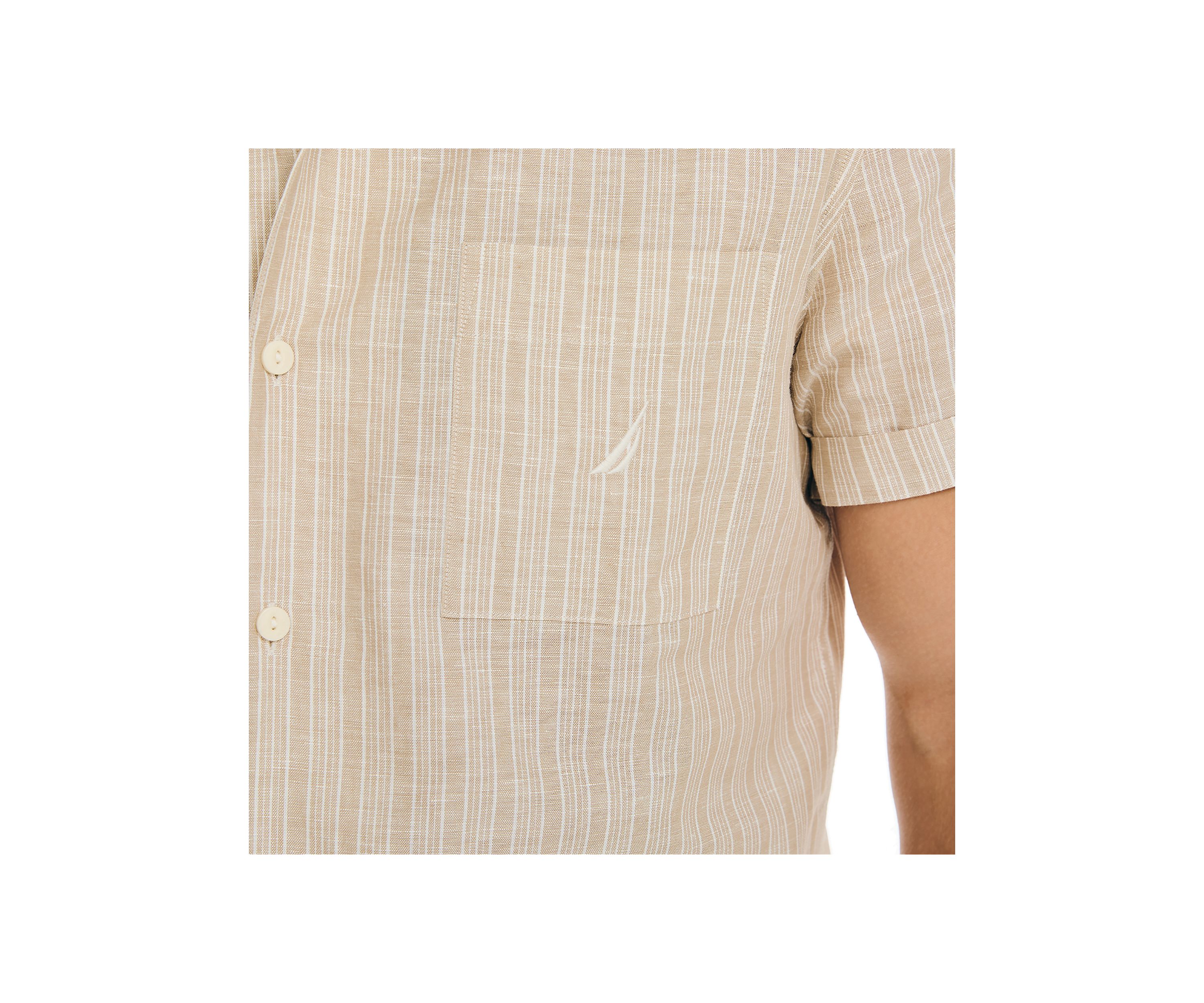 Sustainably Crafted Striped Linen Short Sleeve Shirt