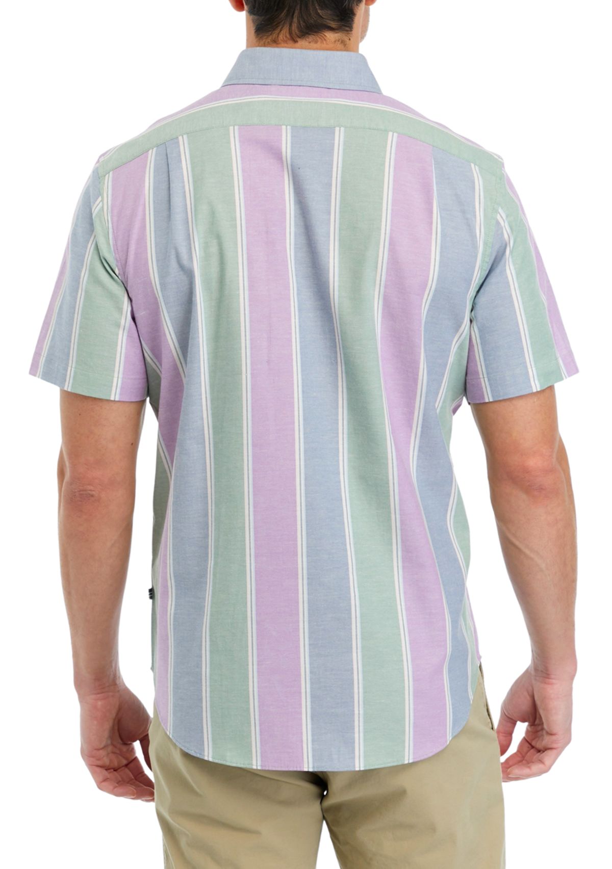 Striped Short-Sleeve Oxford Shirt