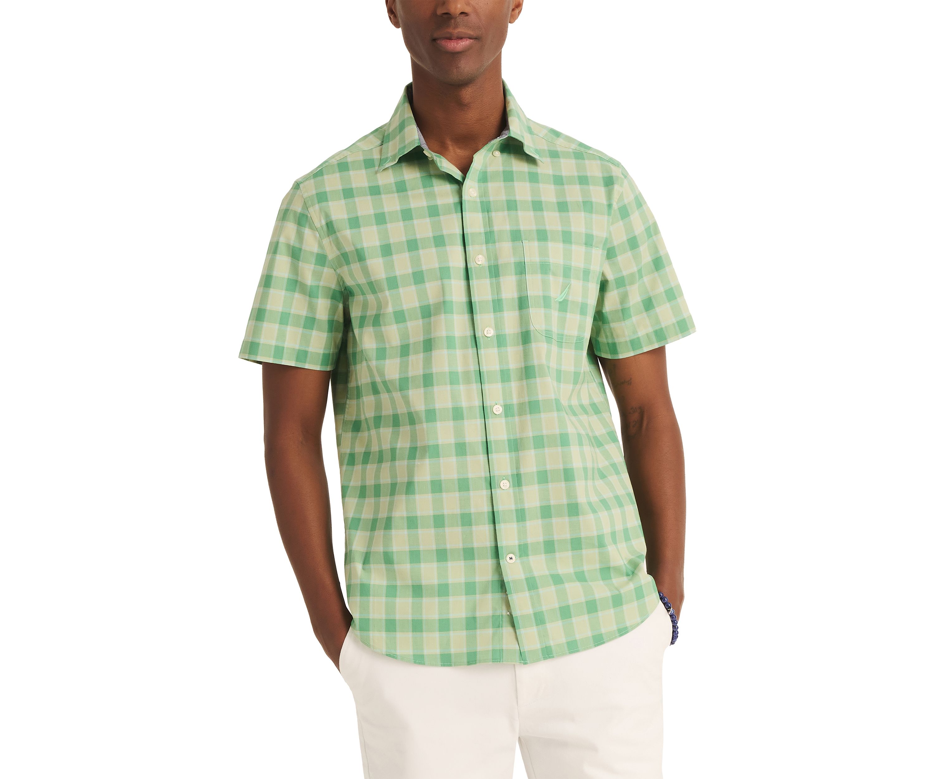 Sustainably Crafted Plaid Short-Sleeve Shirt