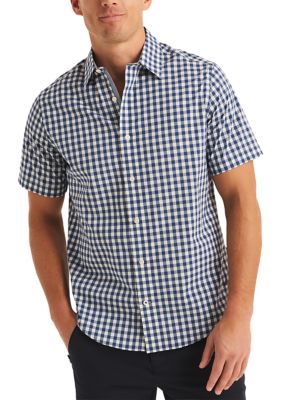 Nautica Men's Navtech Trim Fit Plaid Short Sleeve Shirt