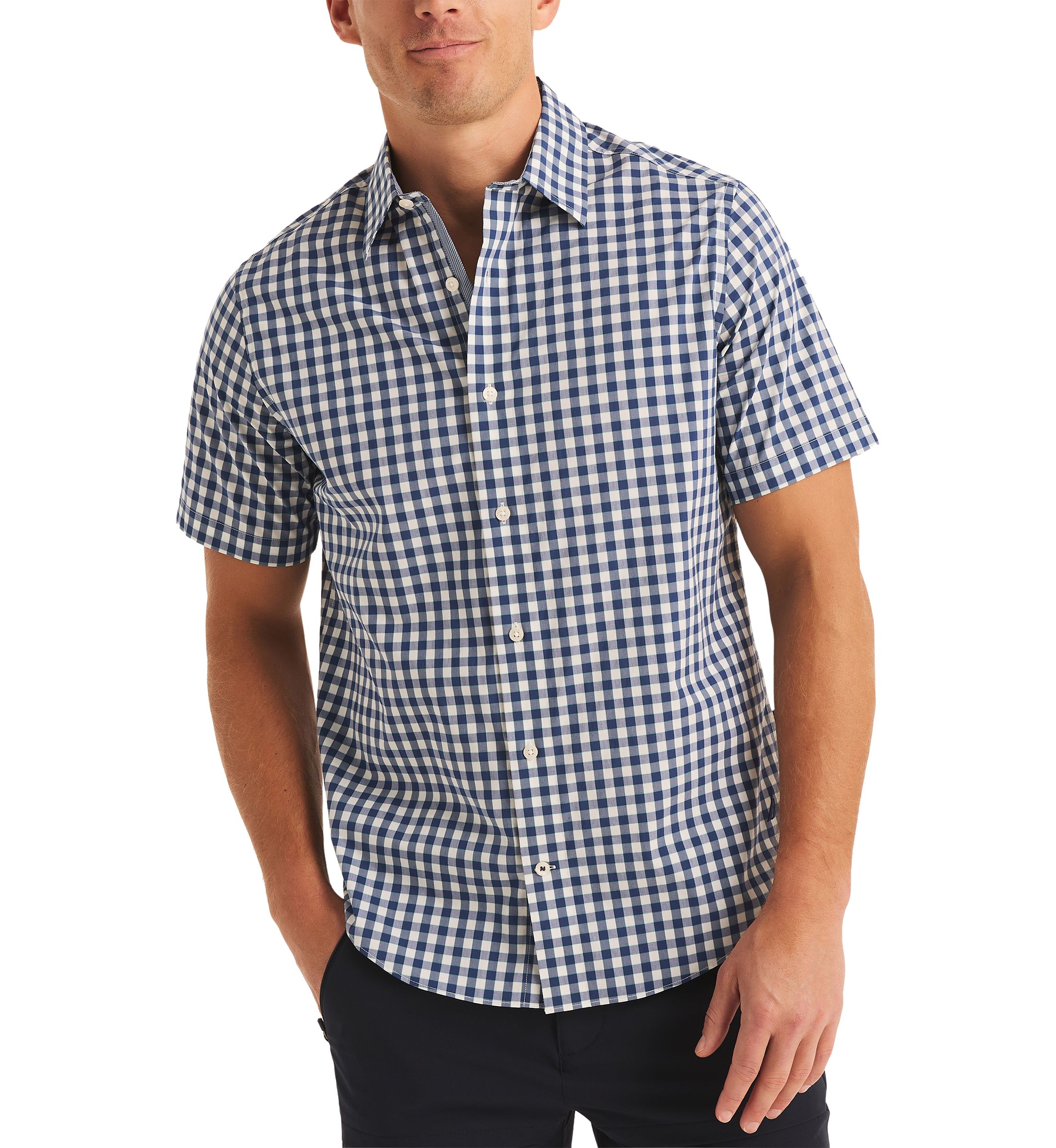 Navtech Trim Fit Plaid Short Sleeve Shirt