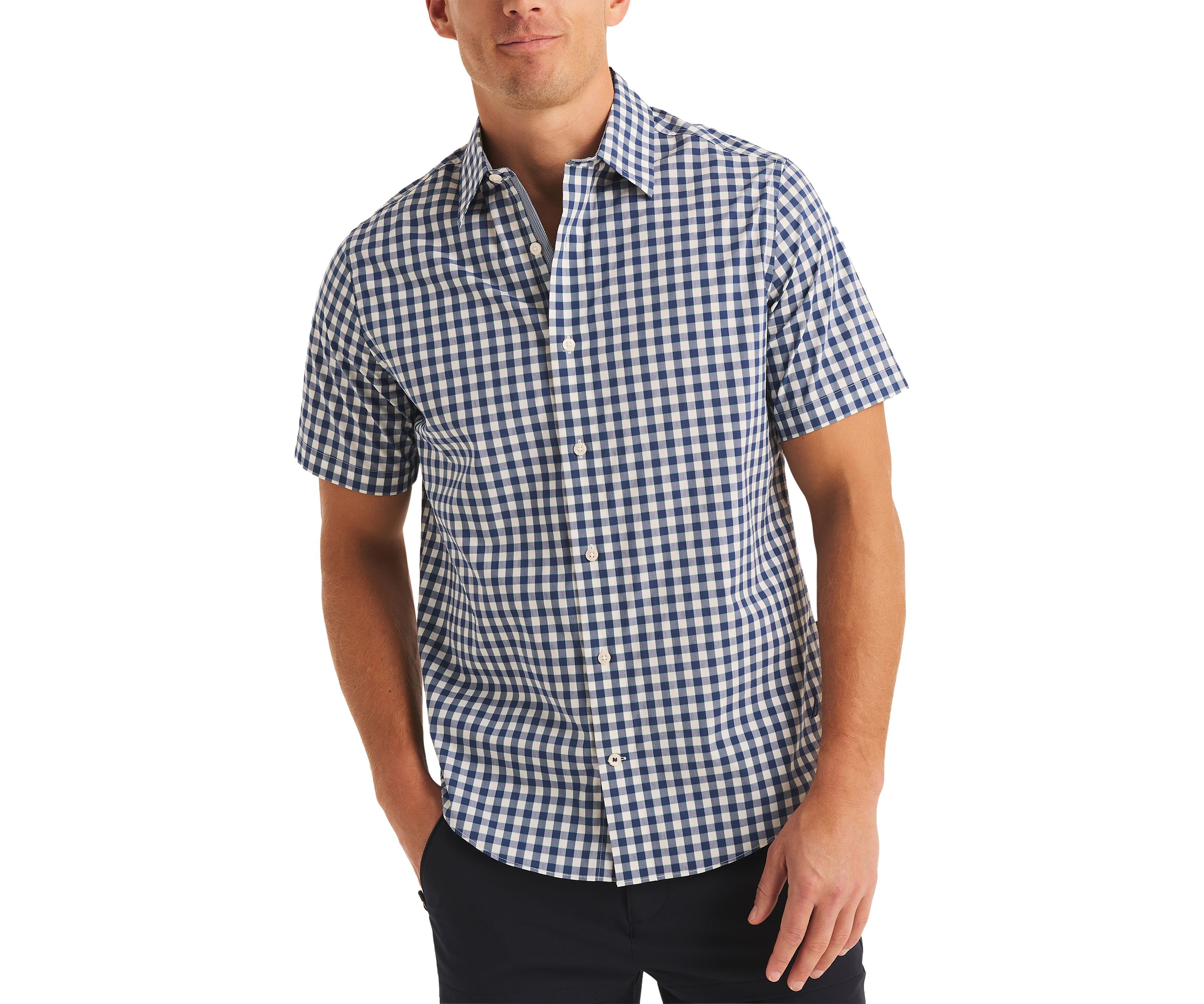 Navtech Trim Fit Plaid Short Sleeve Shirt