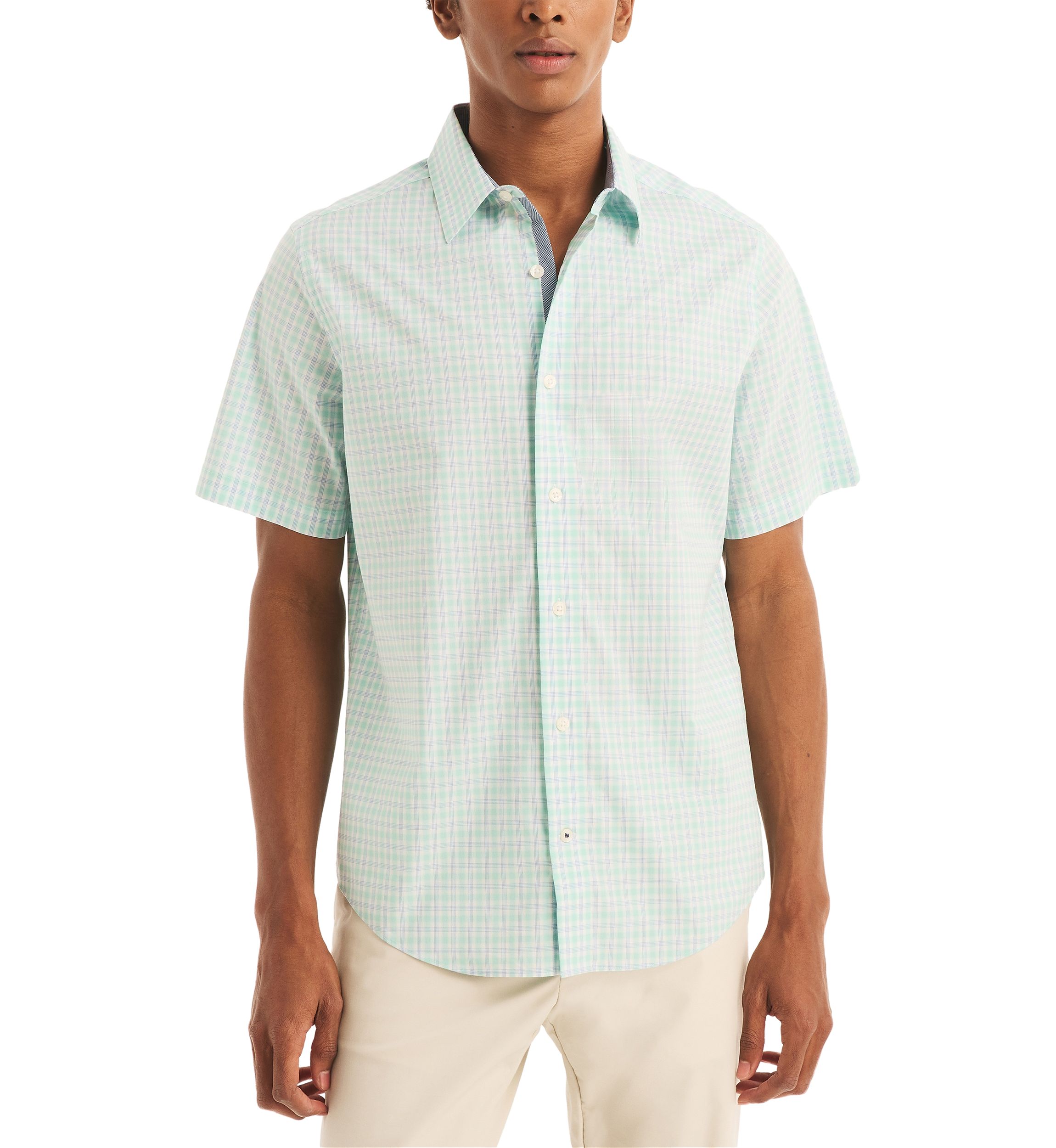Navtech Trim Fit Plaid Short Sleeve Shirt