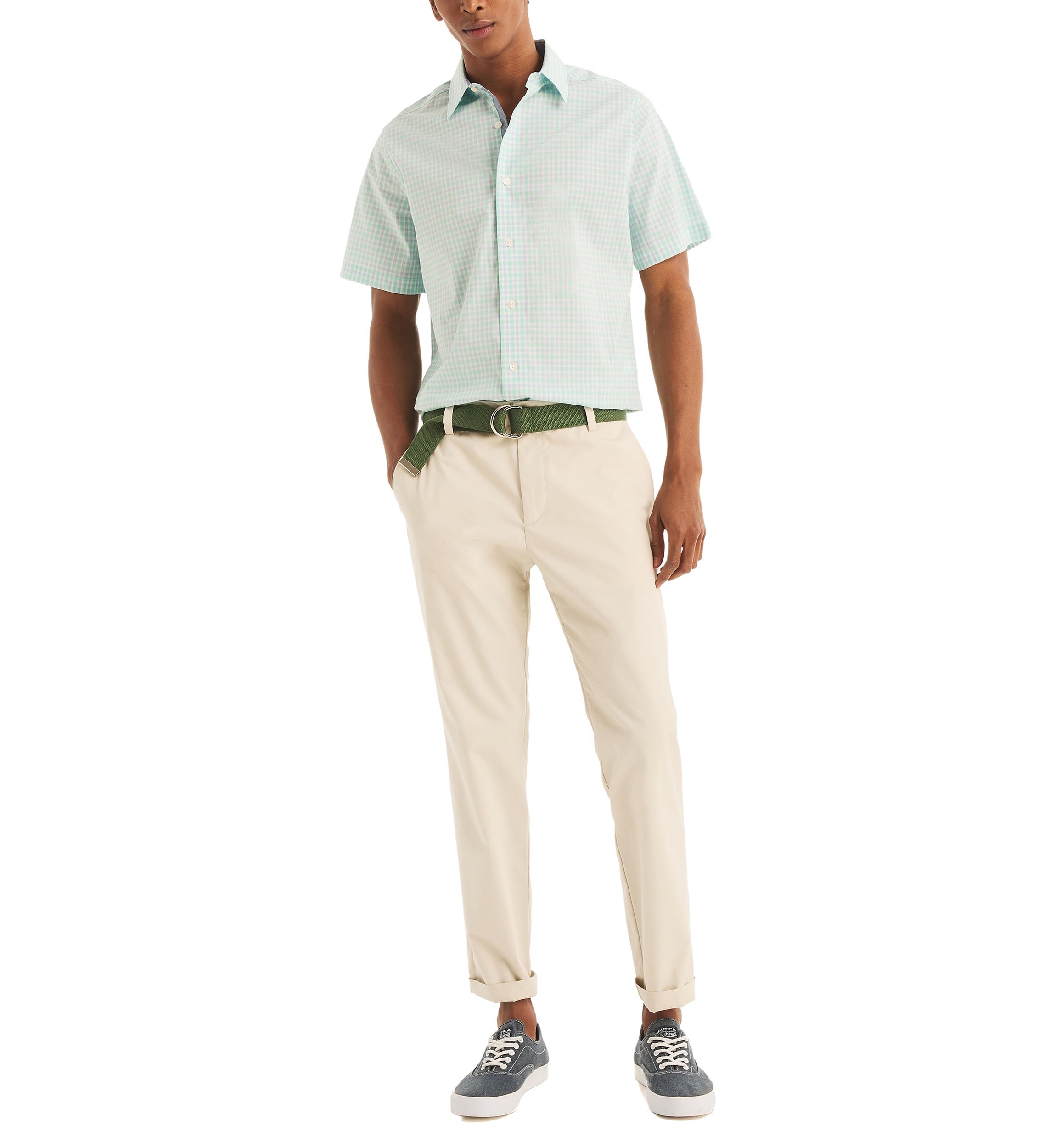 Navtech Trim Fit Plaid Short Sleeve Shirt