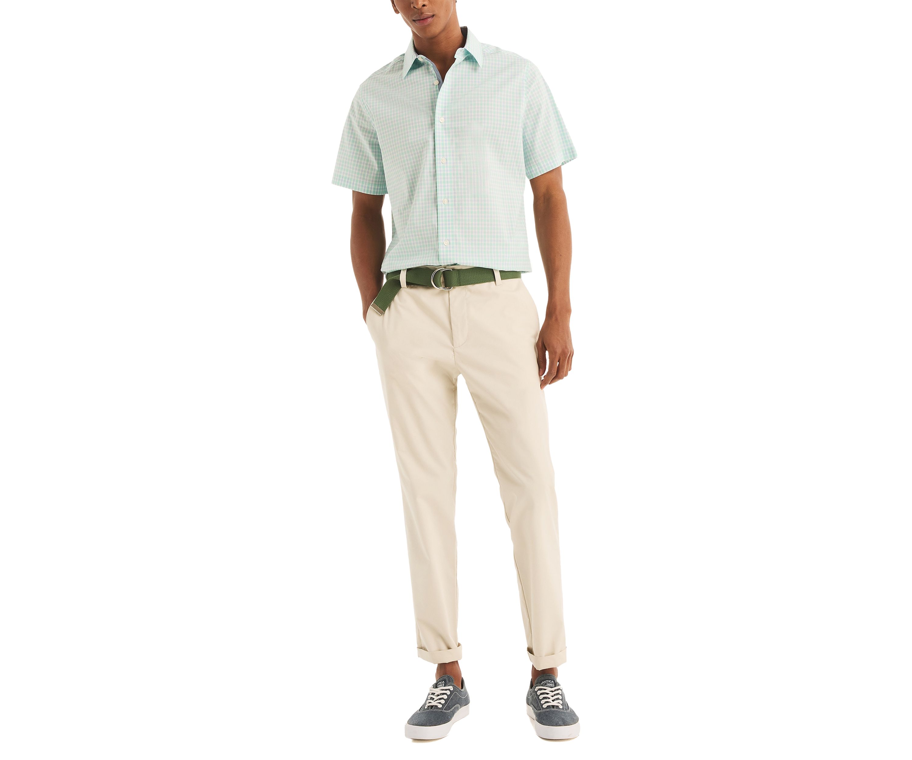 Navtech Trim Fit Plaid Short Sleeve Shirt