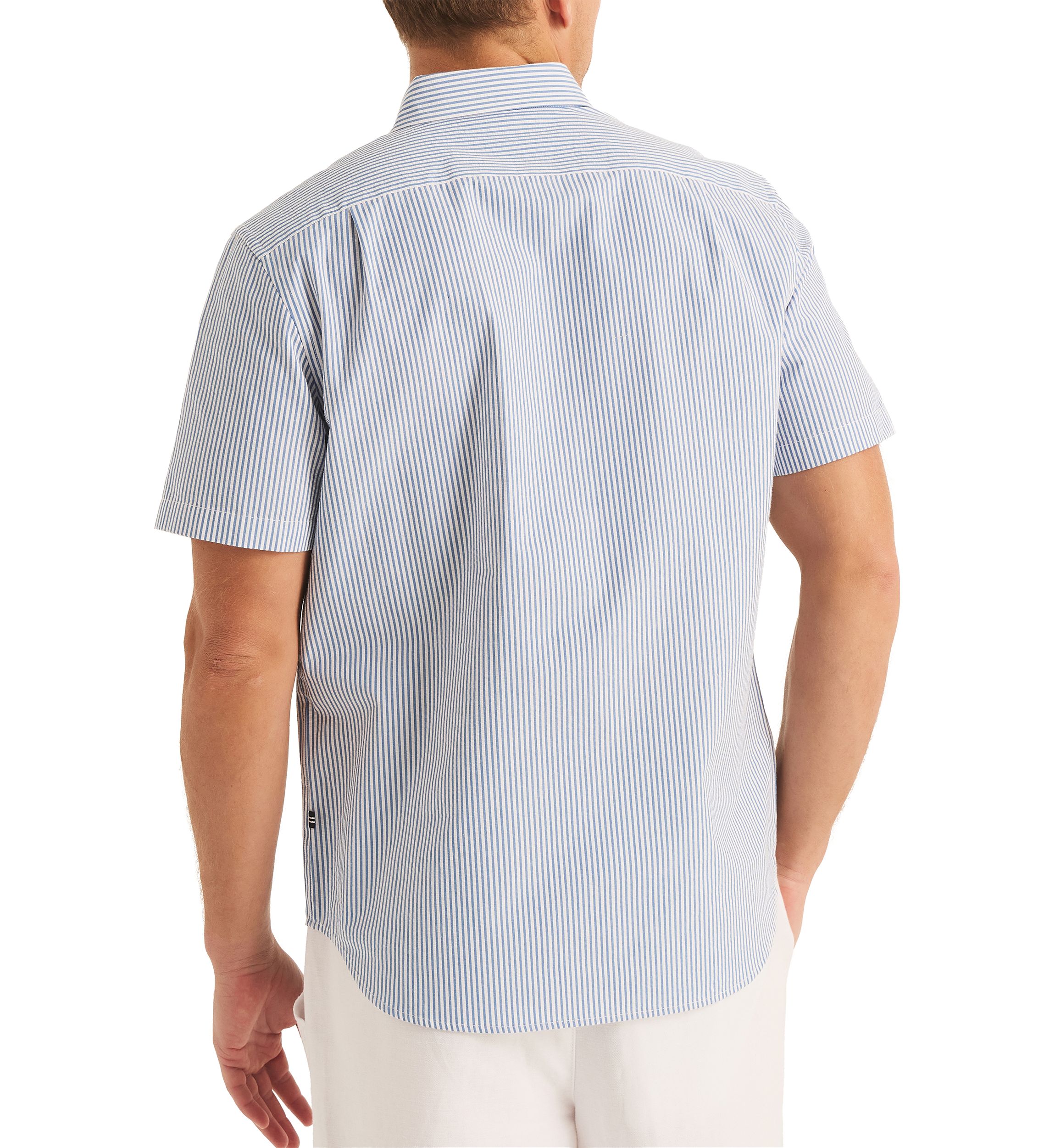 Striped Seersucker Short Sleeve Shirt