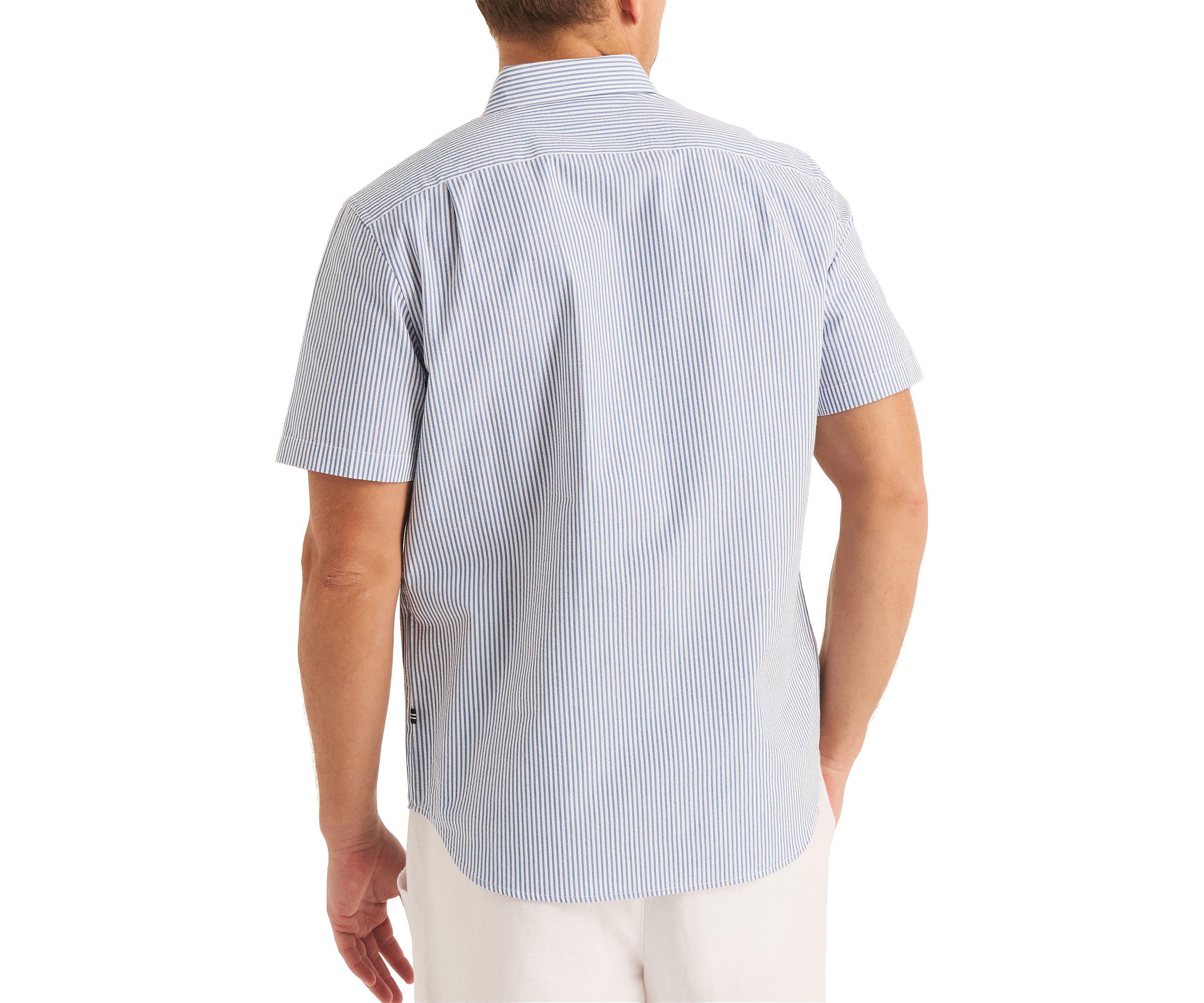 Striped Seersucker Short Sleeve Shirt