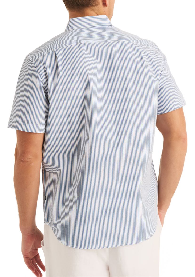Striped Seersucker Short Sleeve Shirt