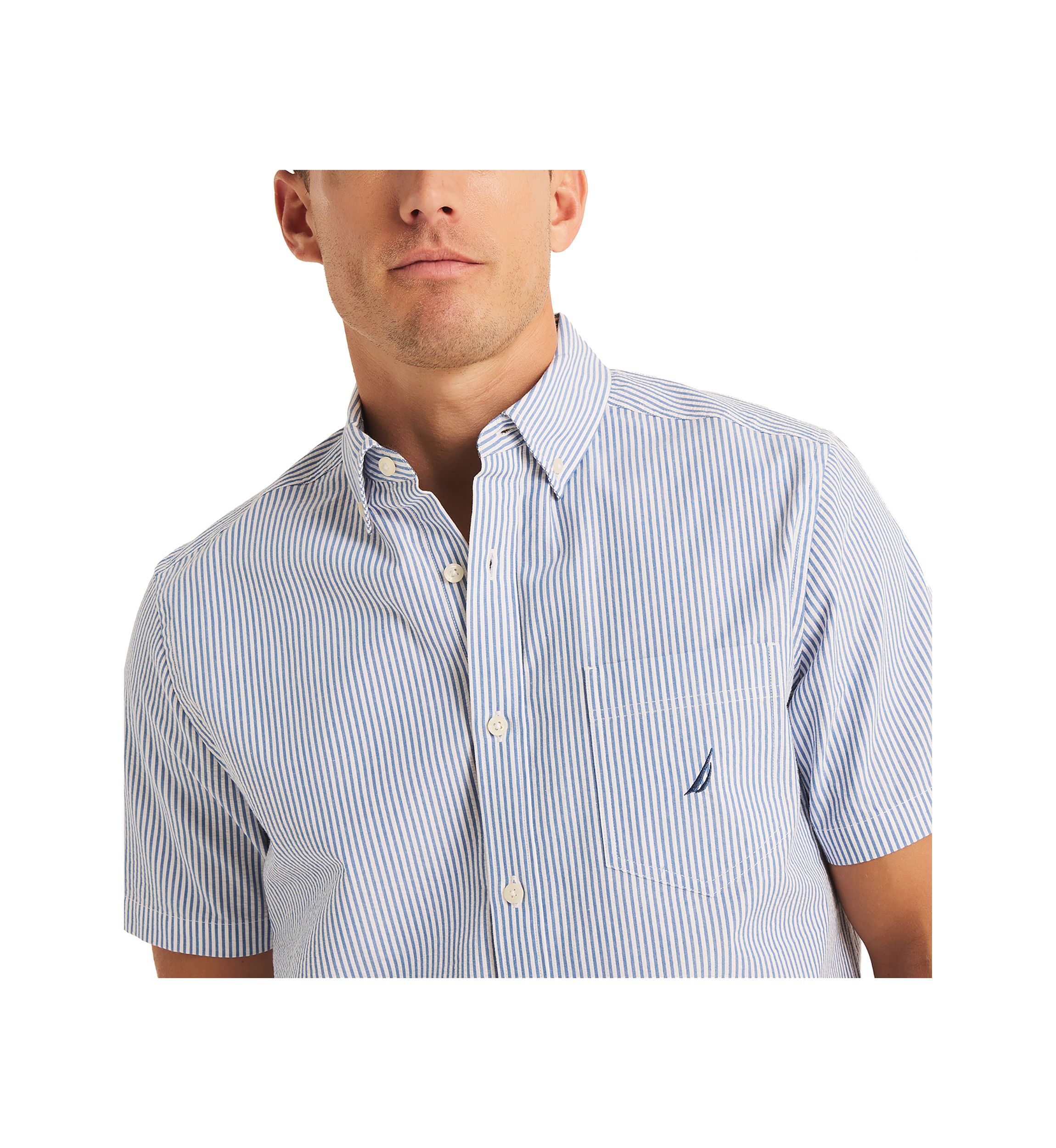 Striped Seersucker Short Sleeve Shirt