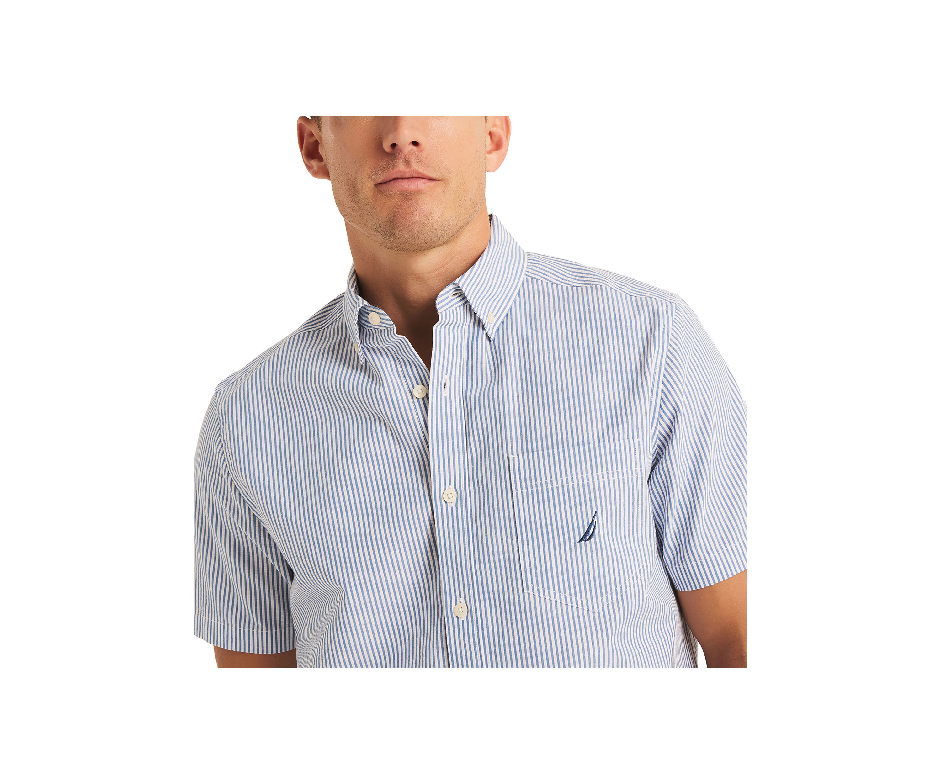 Striped Seersucker Short Sleeve Shirt