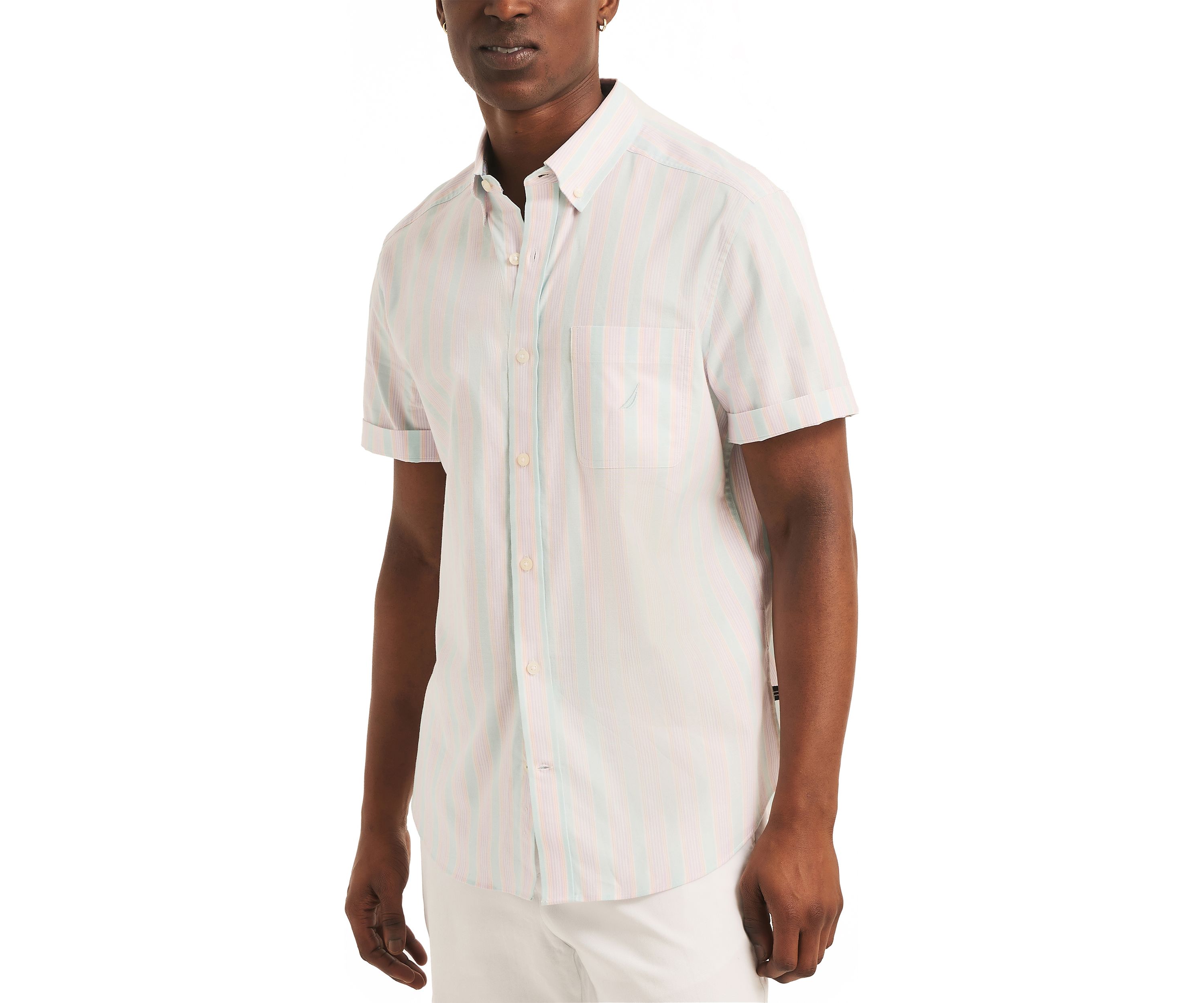 Striped Short-Sleeve Oxford Shirt
