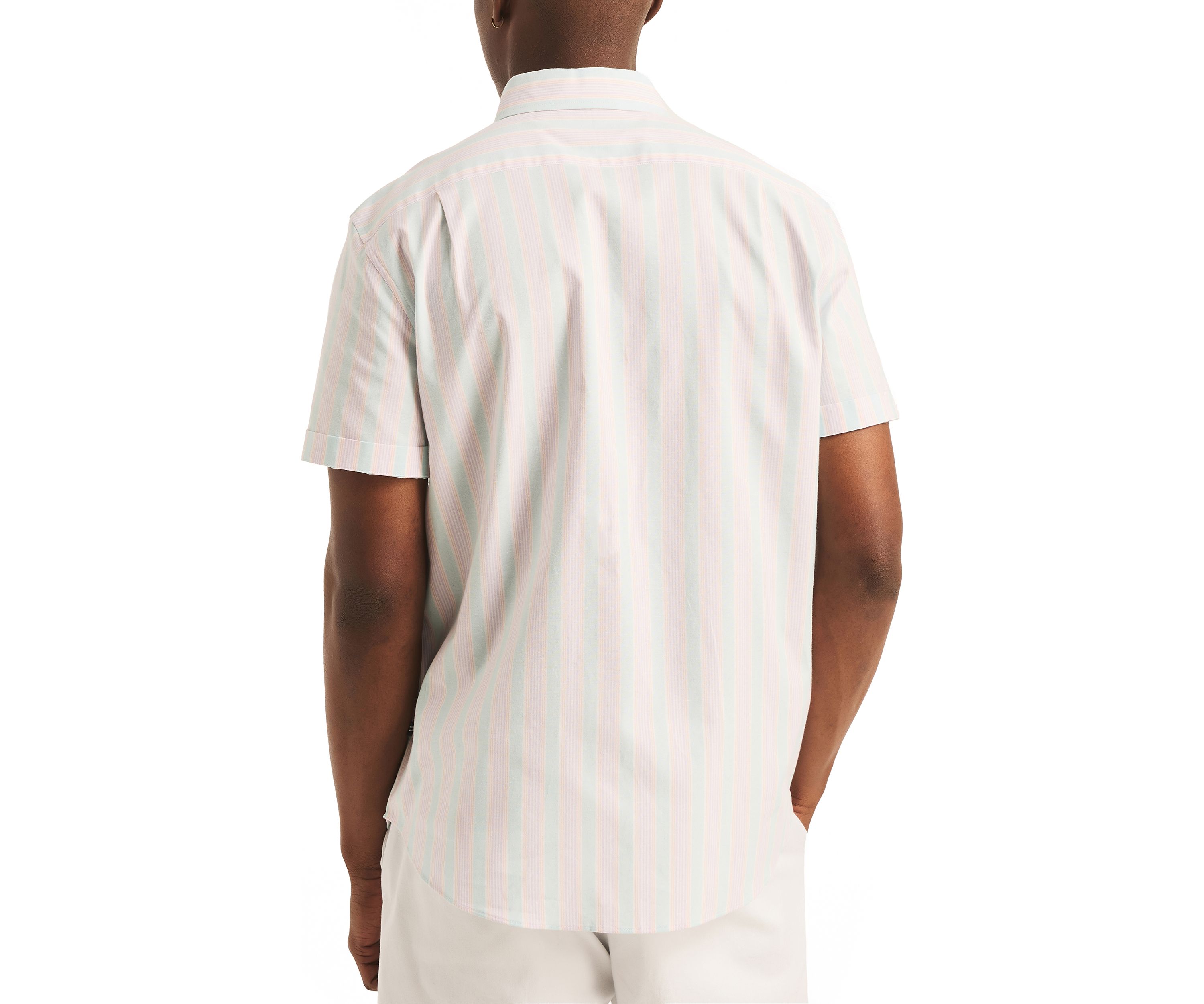 Striped Short-Sleeve Oxford Shirt