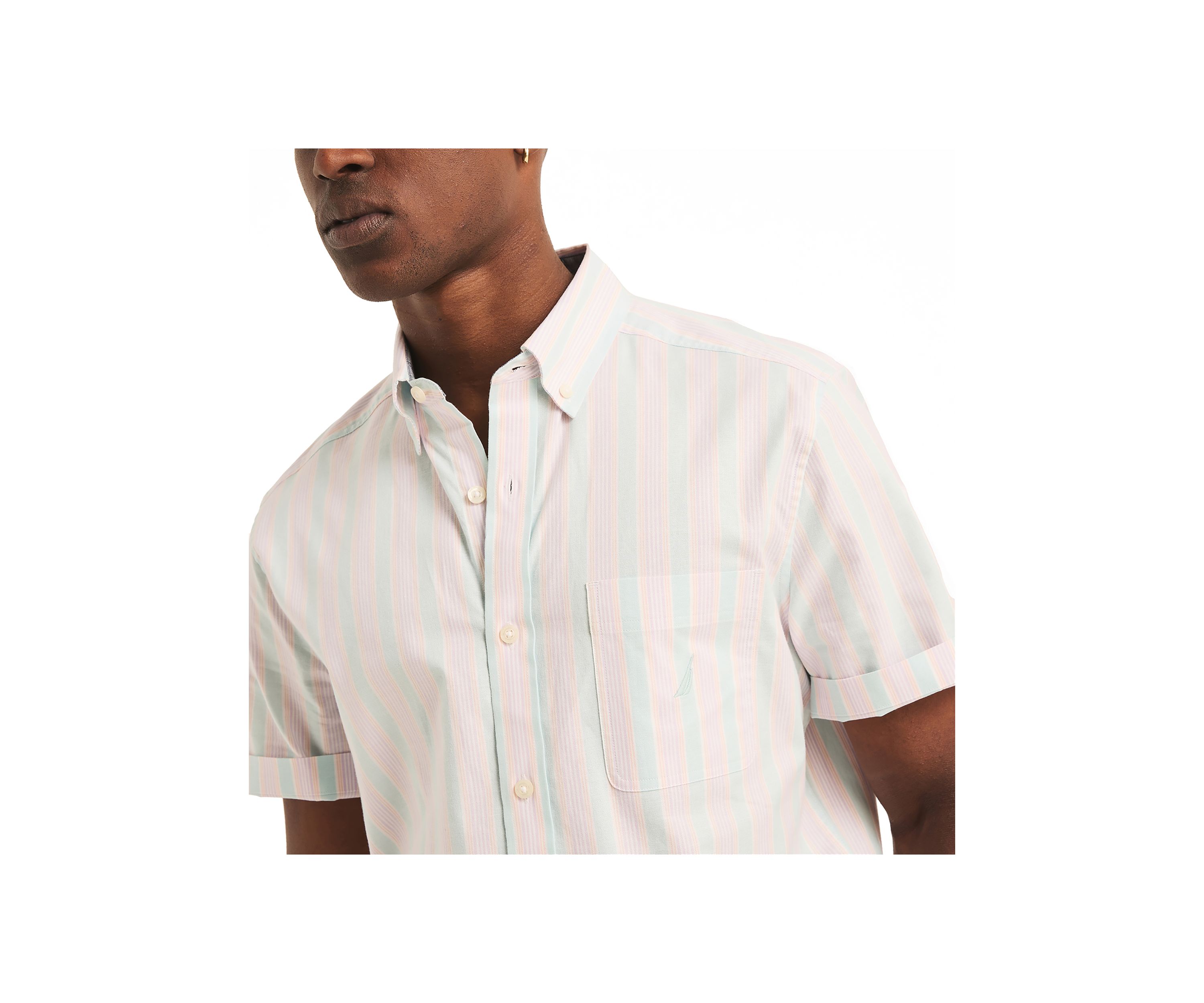 Striped Short-Sleeve Oxford Shirt
