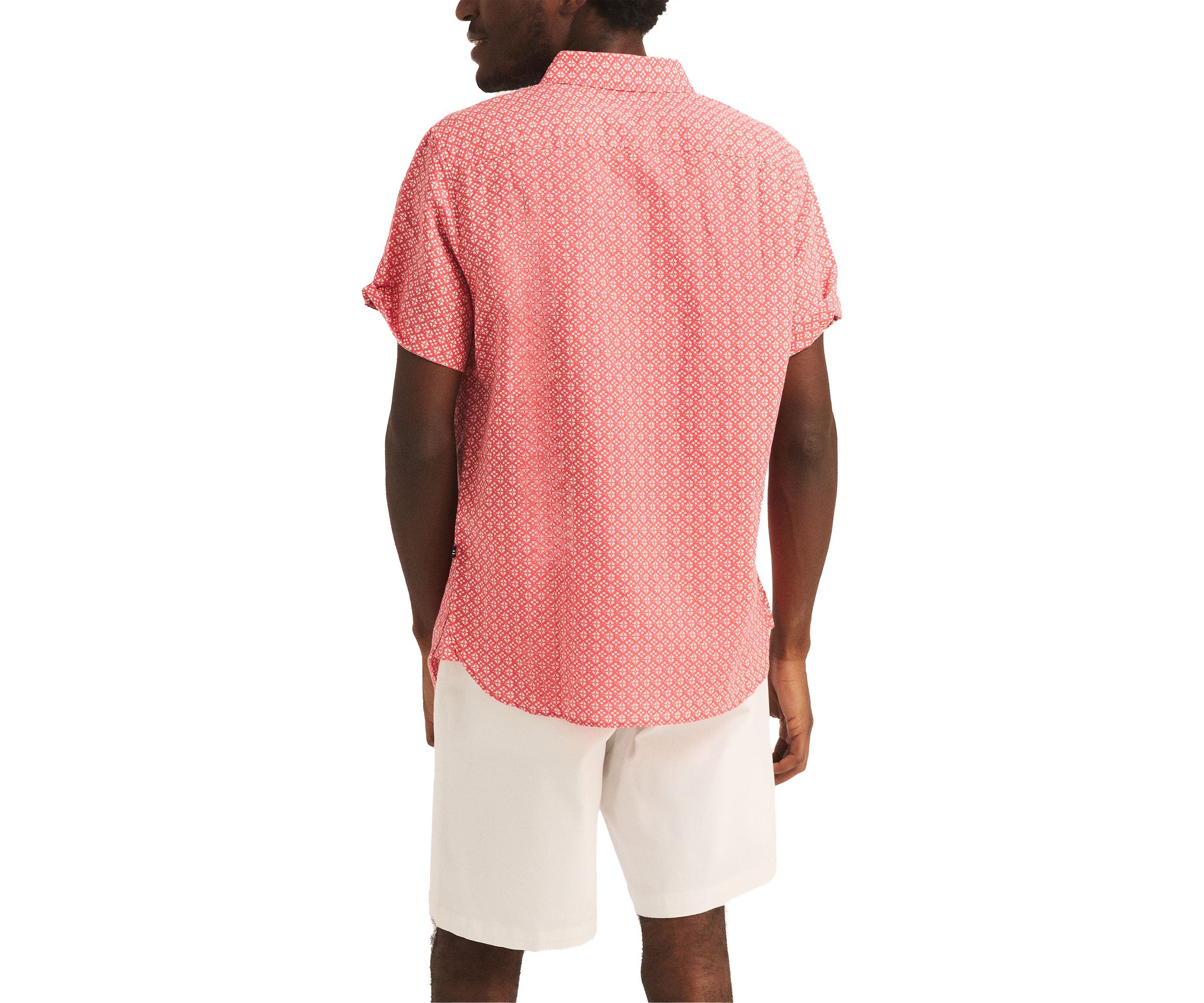 Printed Linen Short-Sleeve Shirt
