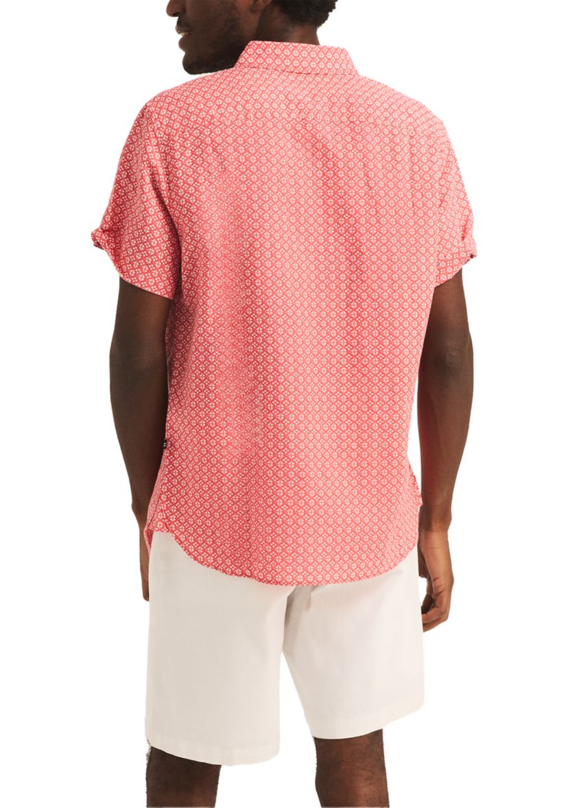 Printed Linen Short-Sleeve Shirt