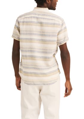 Striped Linen Short Sleeve Shirt